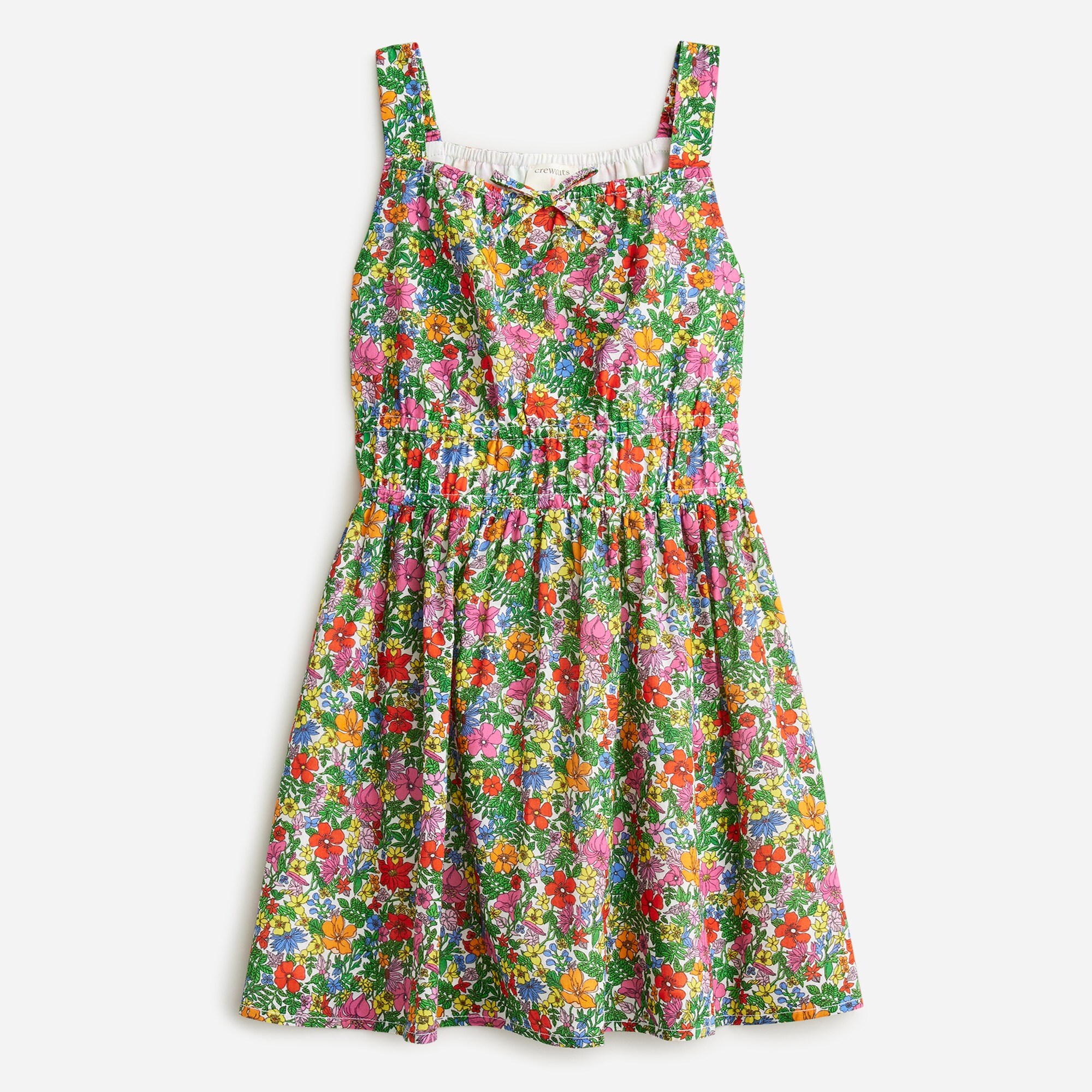 girls Girls' smocked-waist dress in floral cotton voile