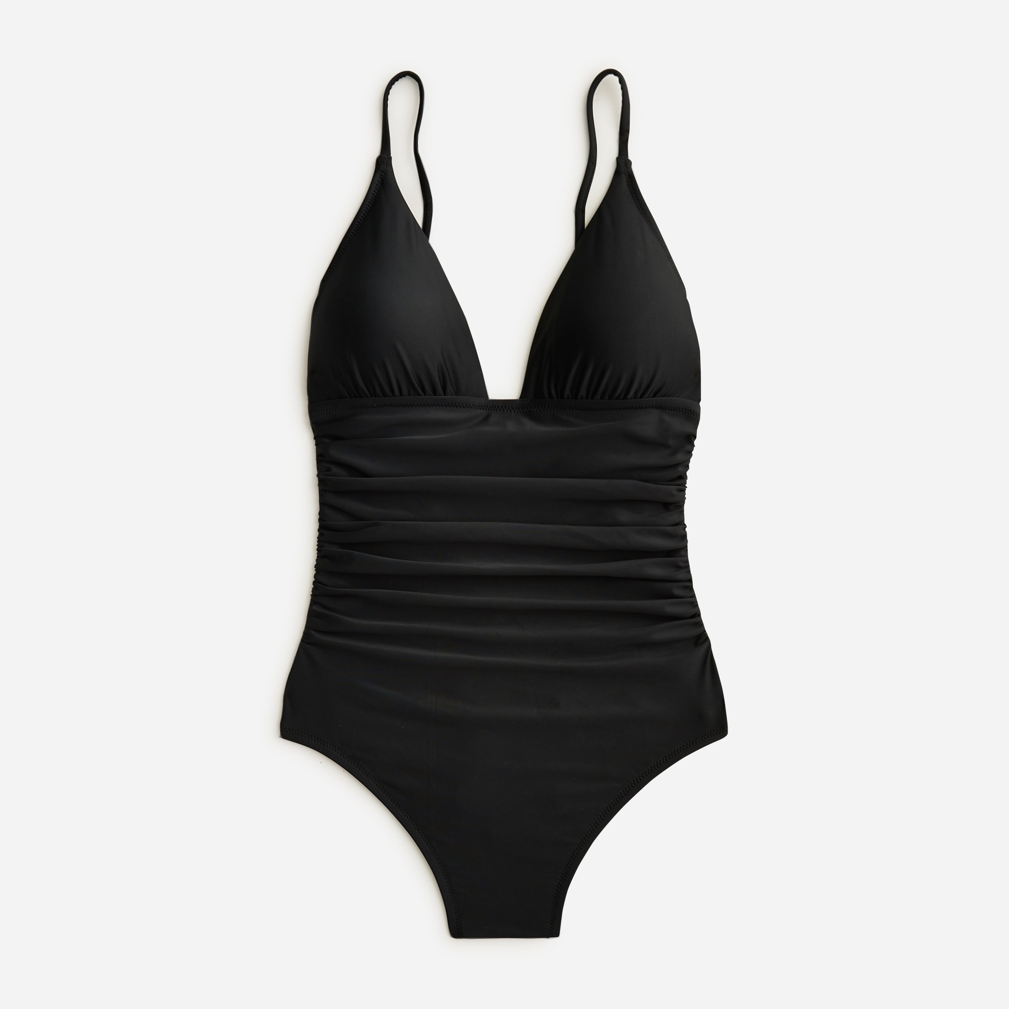 womens Ruched plunge one-piece swimsuit