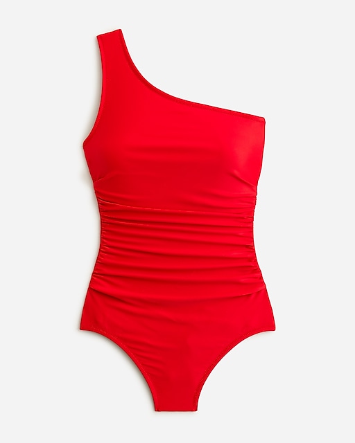 womens Sleek ruched one-shoulder one-piece swimsuit