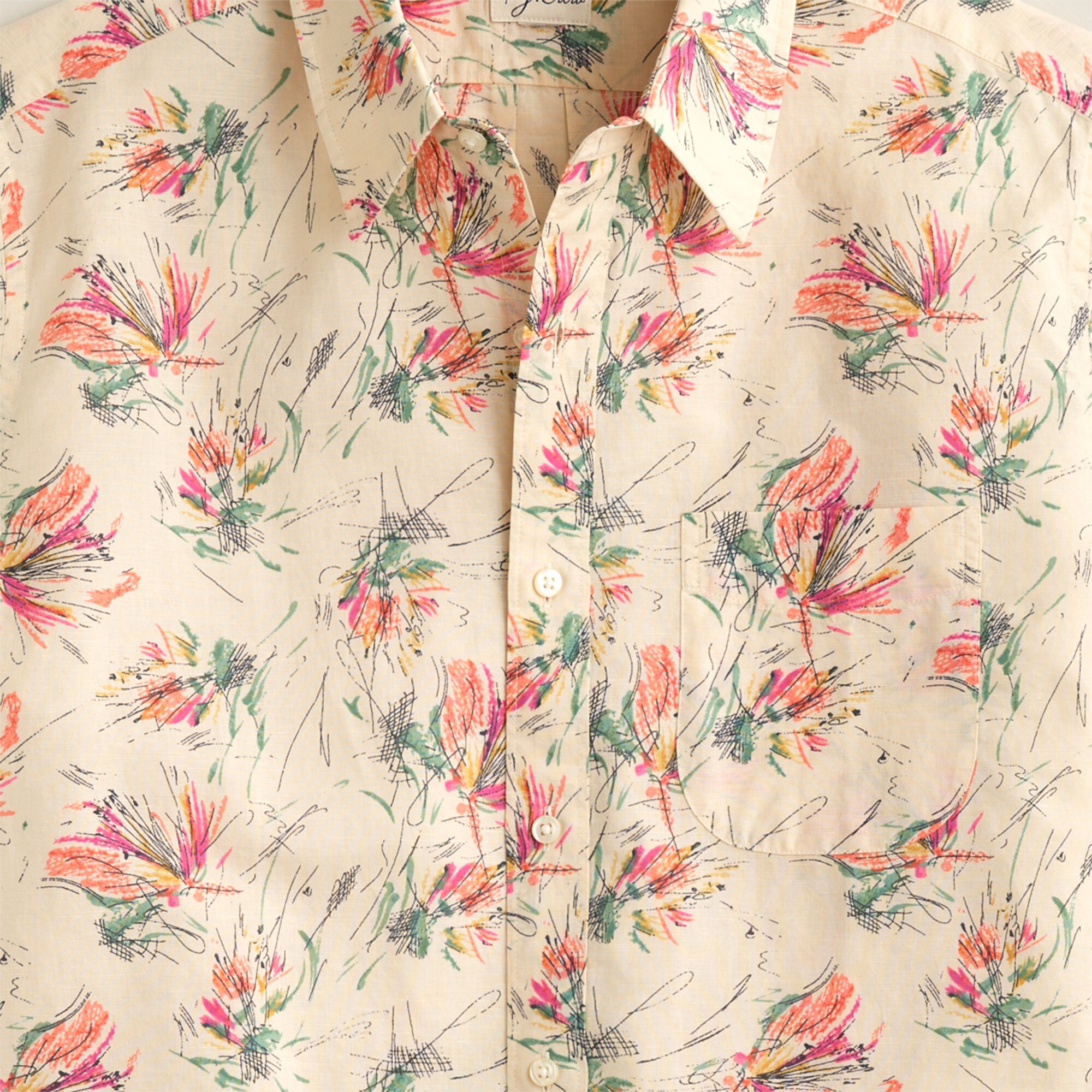 Vintage 90'S J.Crew long-sleeved linen shirt, men's size XL linen white type Vintage Second Hand