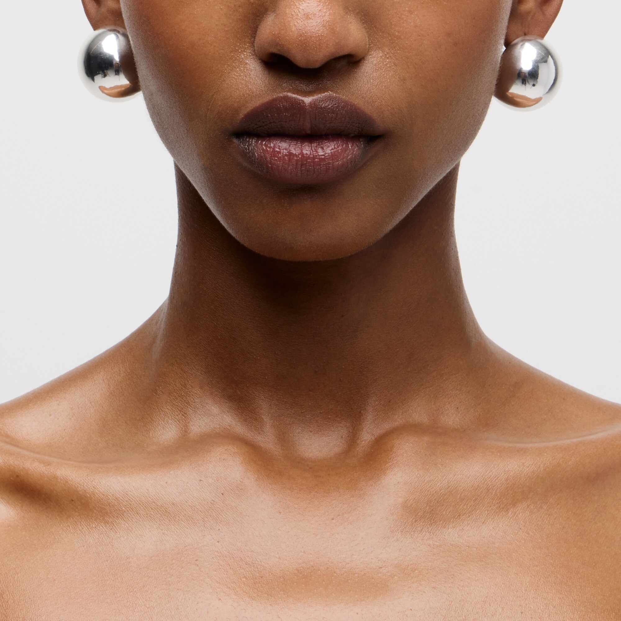 womens Oversized metallic-ball stud earrings