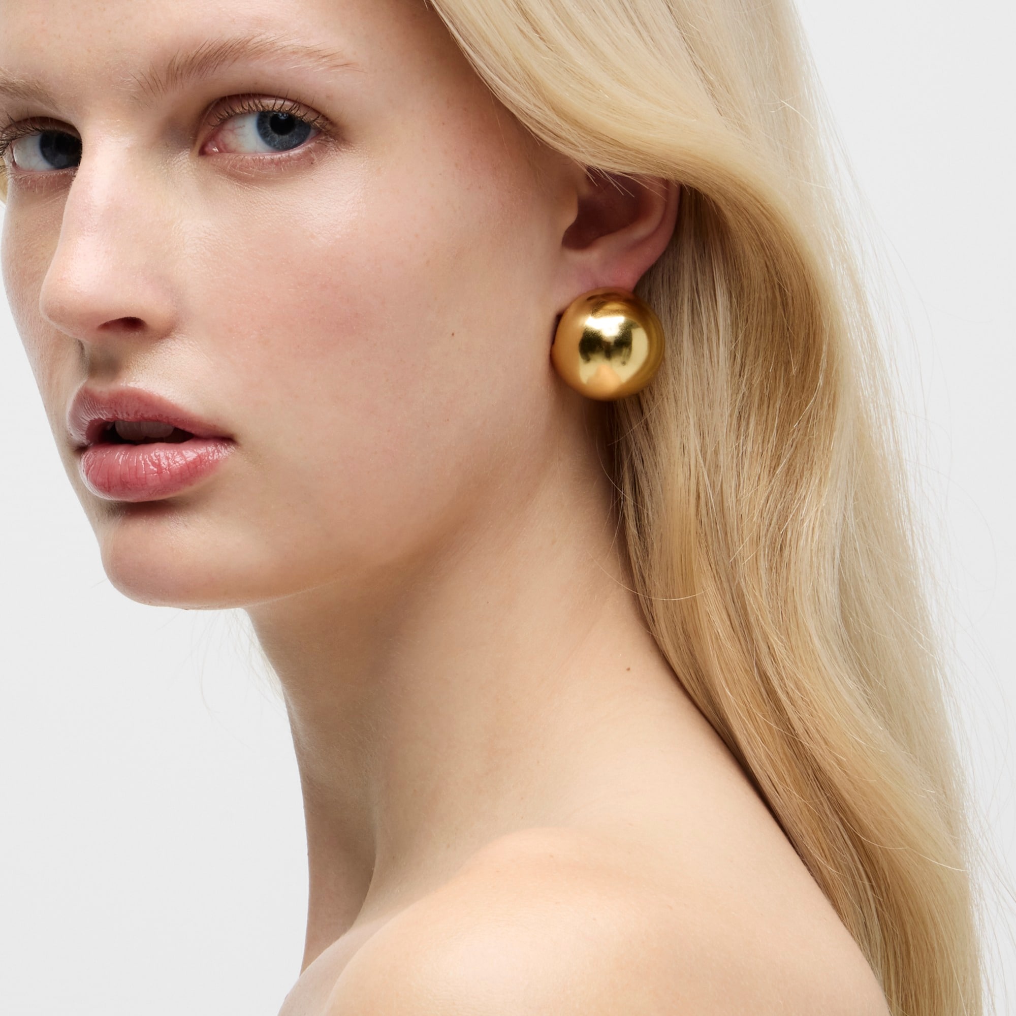 womens Oversized metallic-ball stud earrings