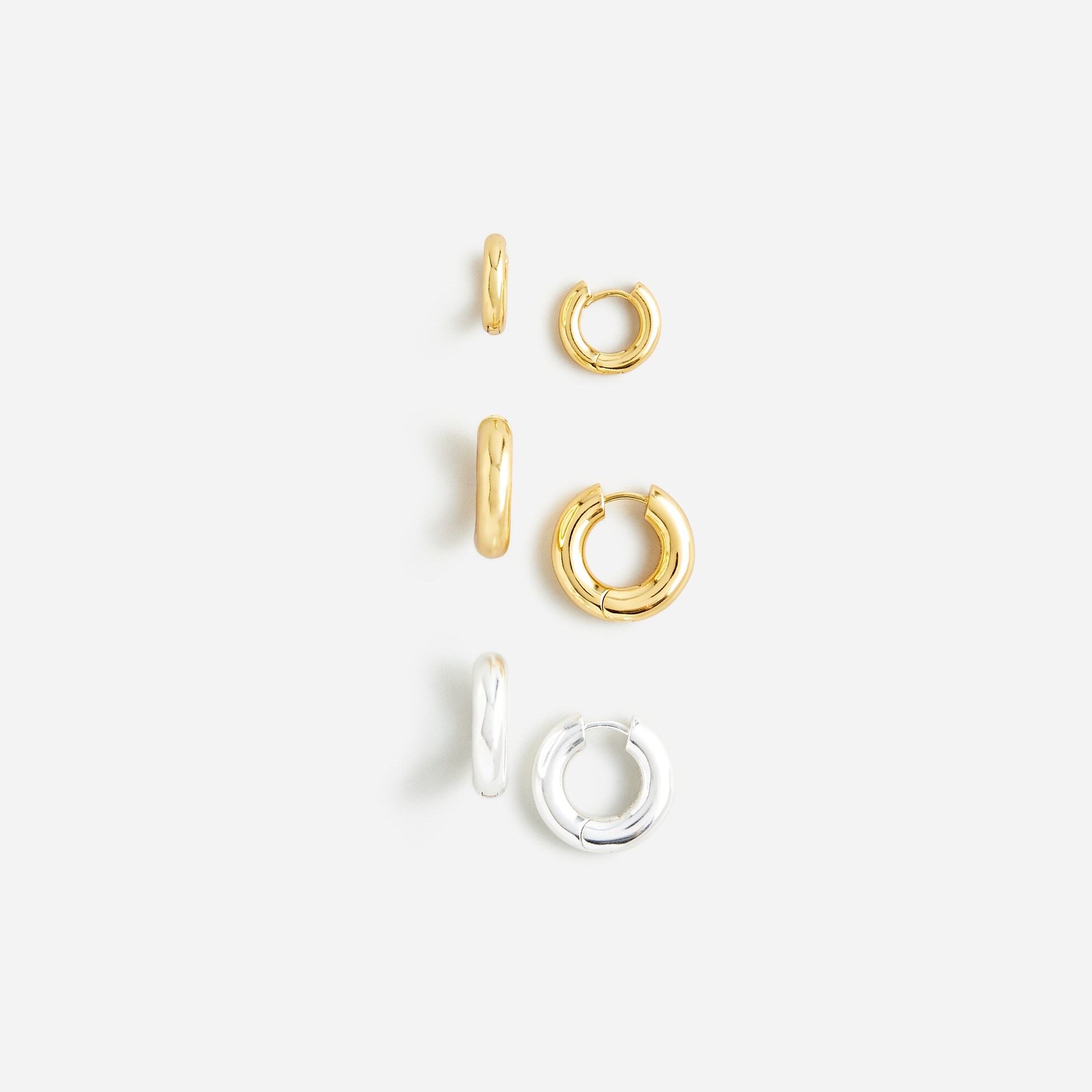  Metallic hoop earrings set-of-three