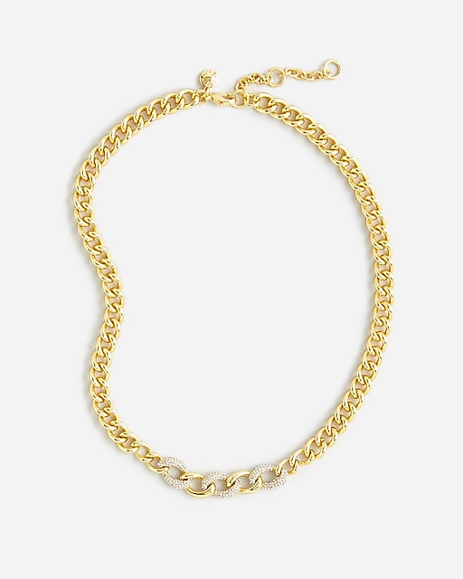 womens Pav&eacute; crystal chain necklace