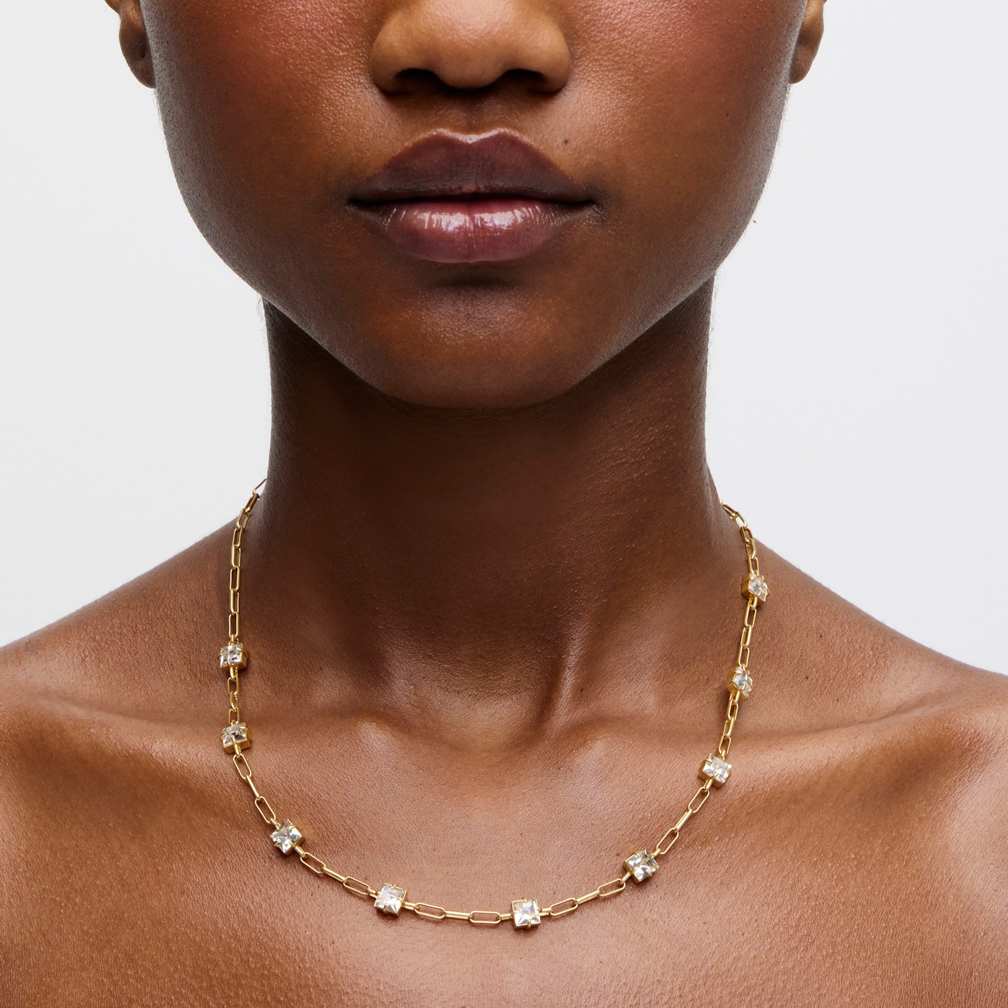 J.Crew Square Crystal Station Necklace For Women
