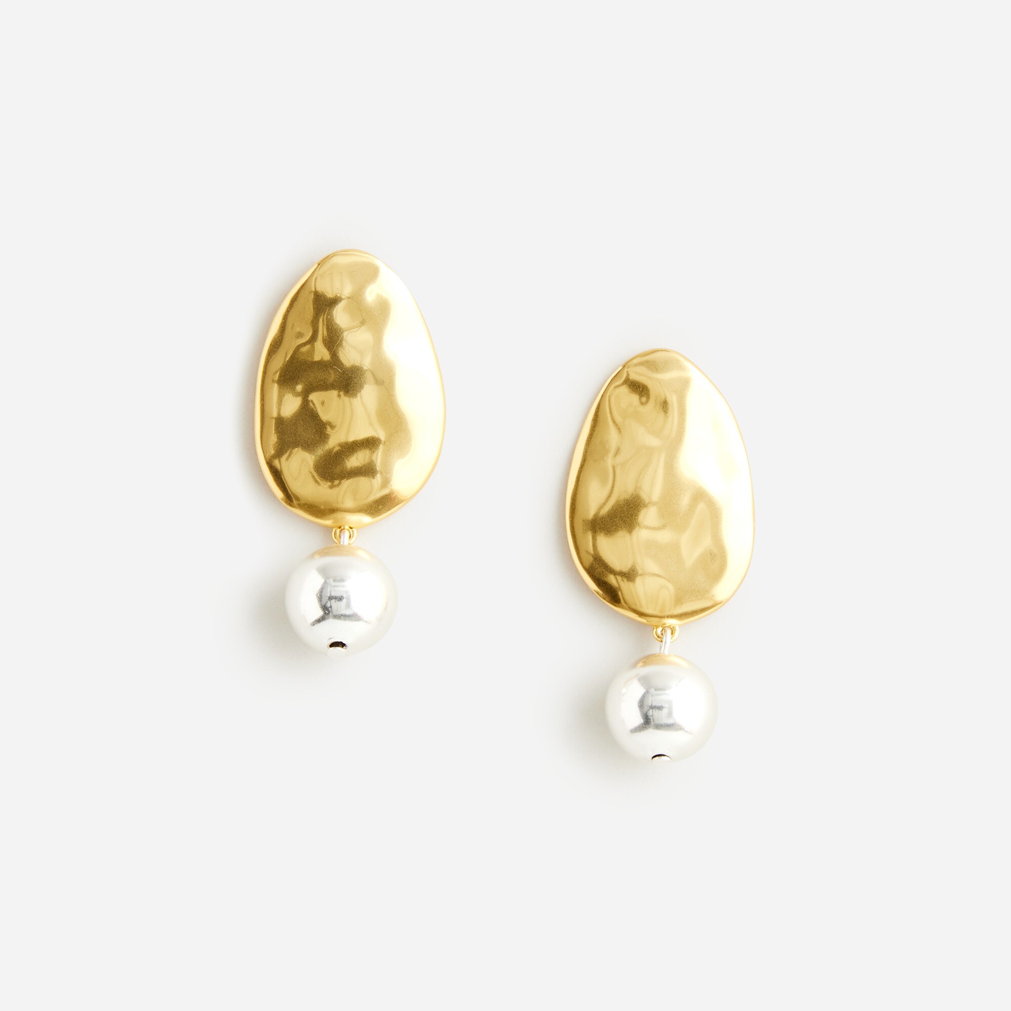 Metallic-disk drop earrings