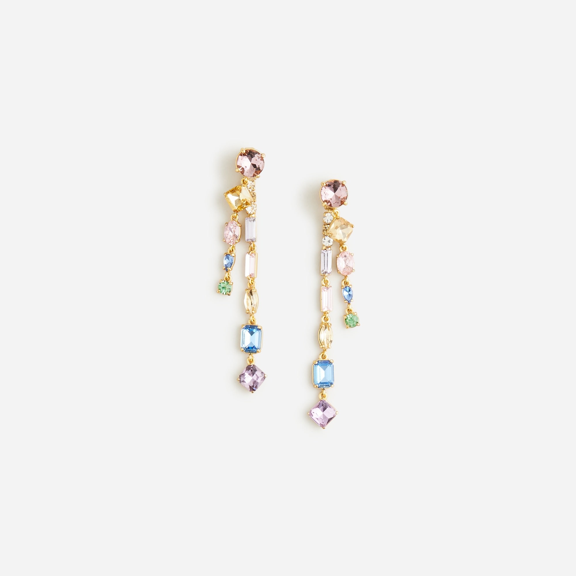 [韓国人気ジュエリー] BIJOU Crystal 3Layers Earrings J.Crew: Crystal Jacket Drop Earrings For Women