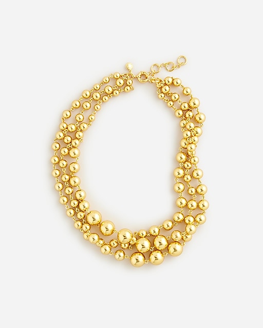  Layered metallic-bead necklace