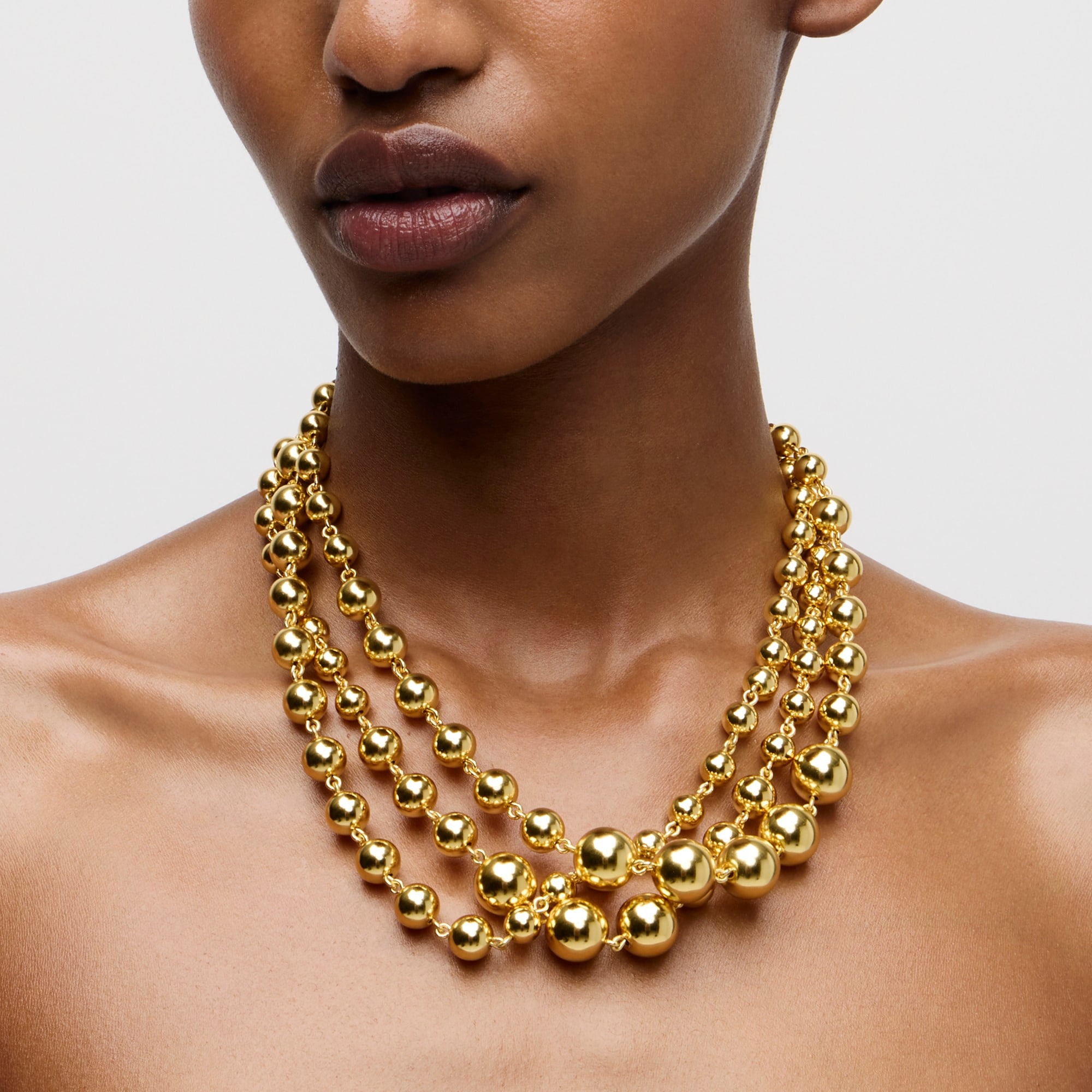 womens Layered metallic-bead necklace