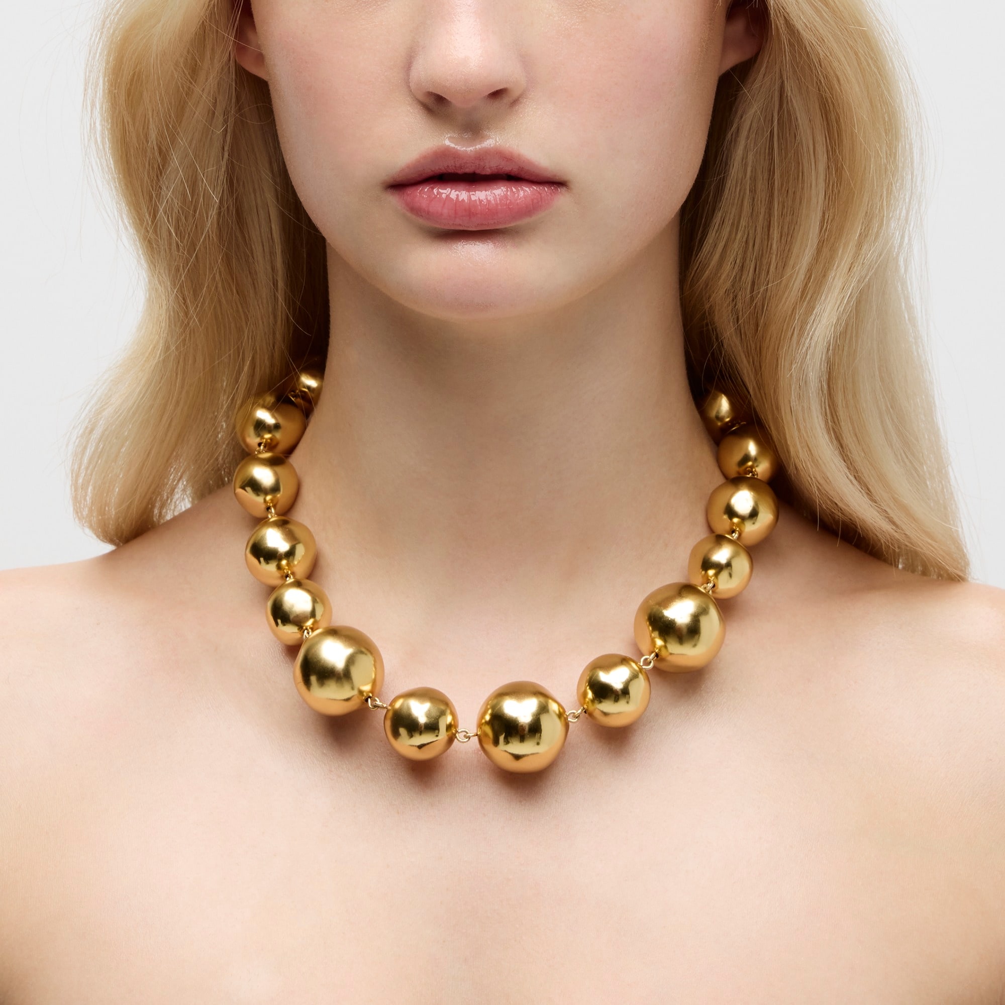 womens Oversized metallic-ball necklace