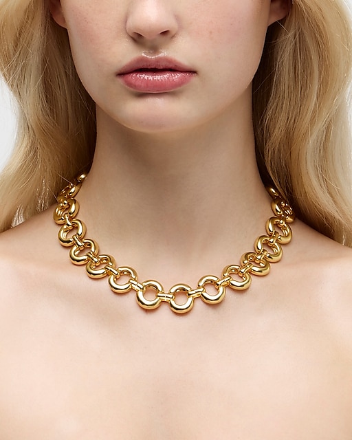 womens Metallic oval-link necklace