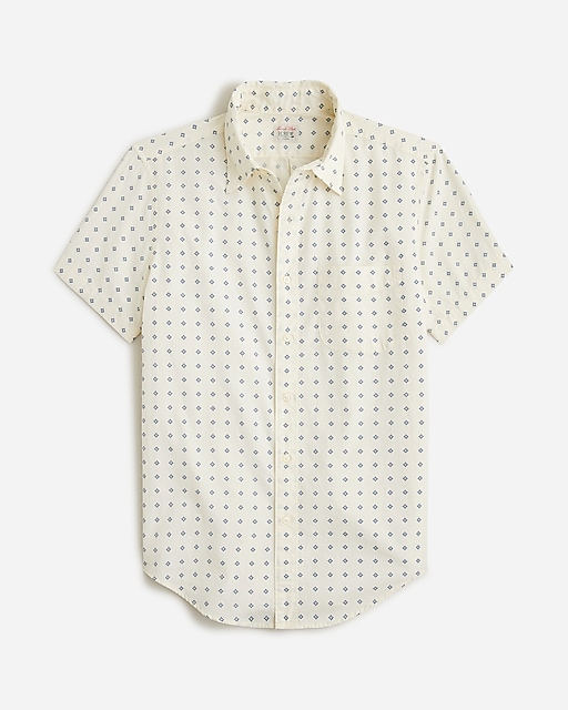  Slim-fit short-sleeve Secret Wash cotton poplin shirt with point collar