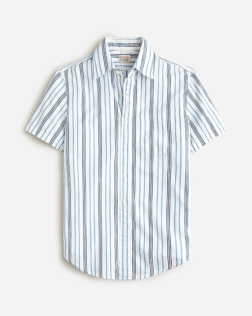  Slim-fit short-sleeve Secret Wash cotton poplin shirt with point collar