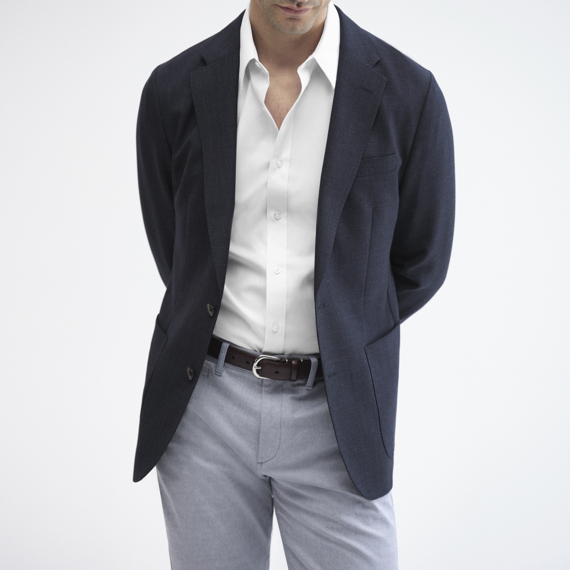 Bowery performance stretch dress shirt with spread collar