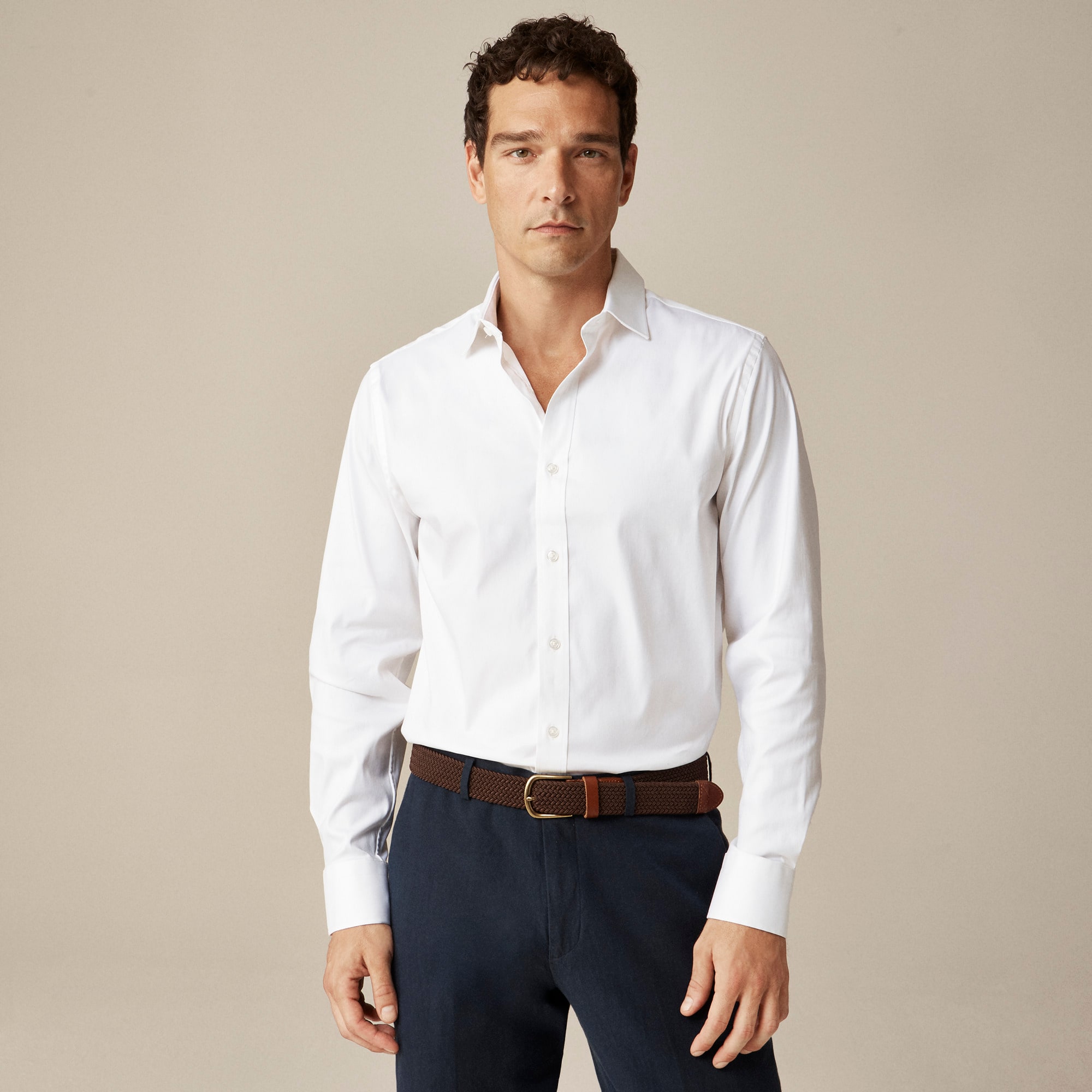 mens Bowery performance stretch dress shirt with spread collar