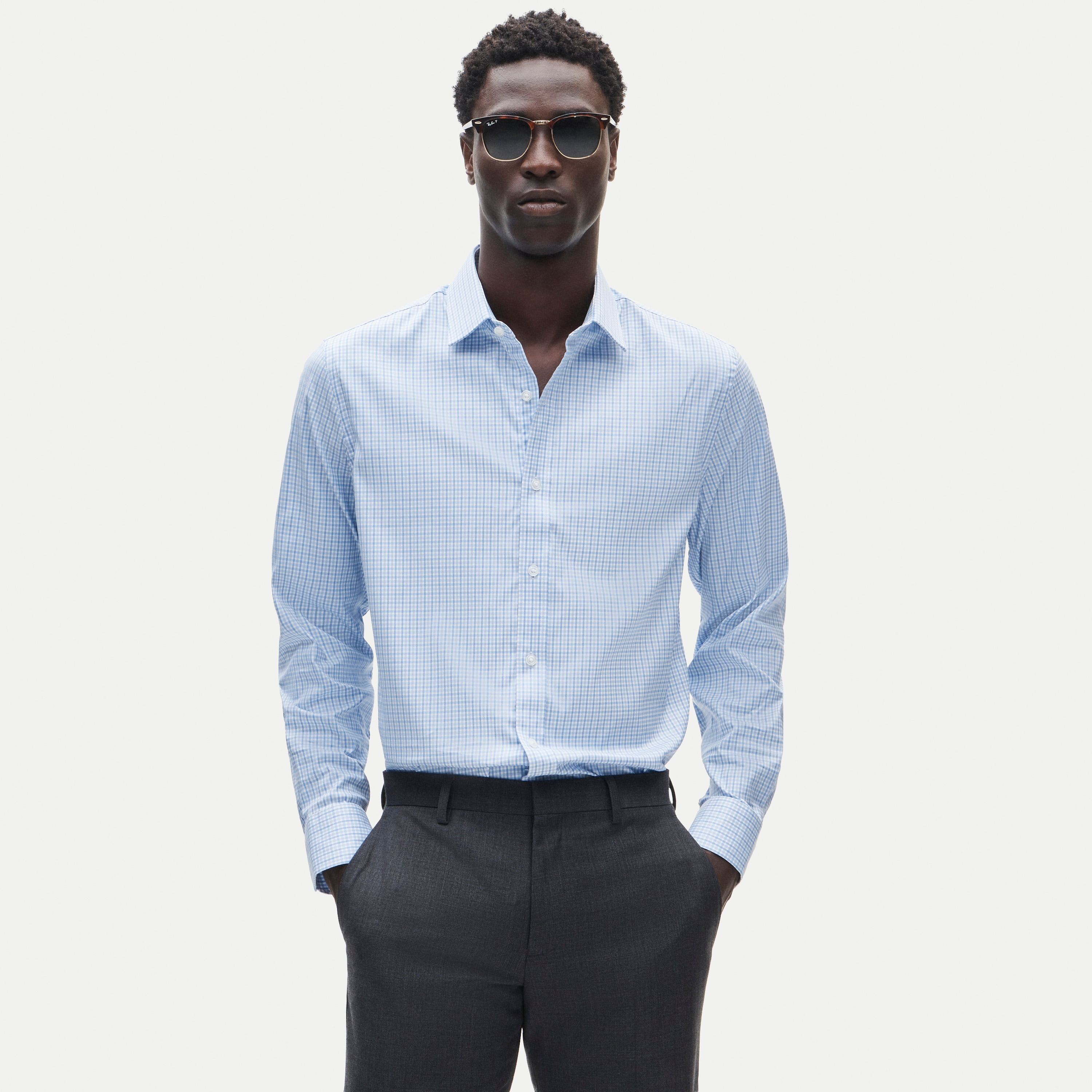 Bowery performance stretch dress shirt with spread collar