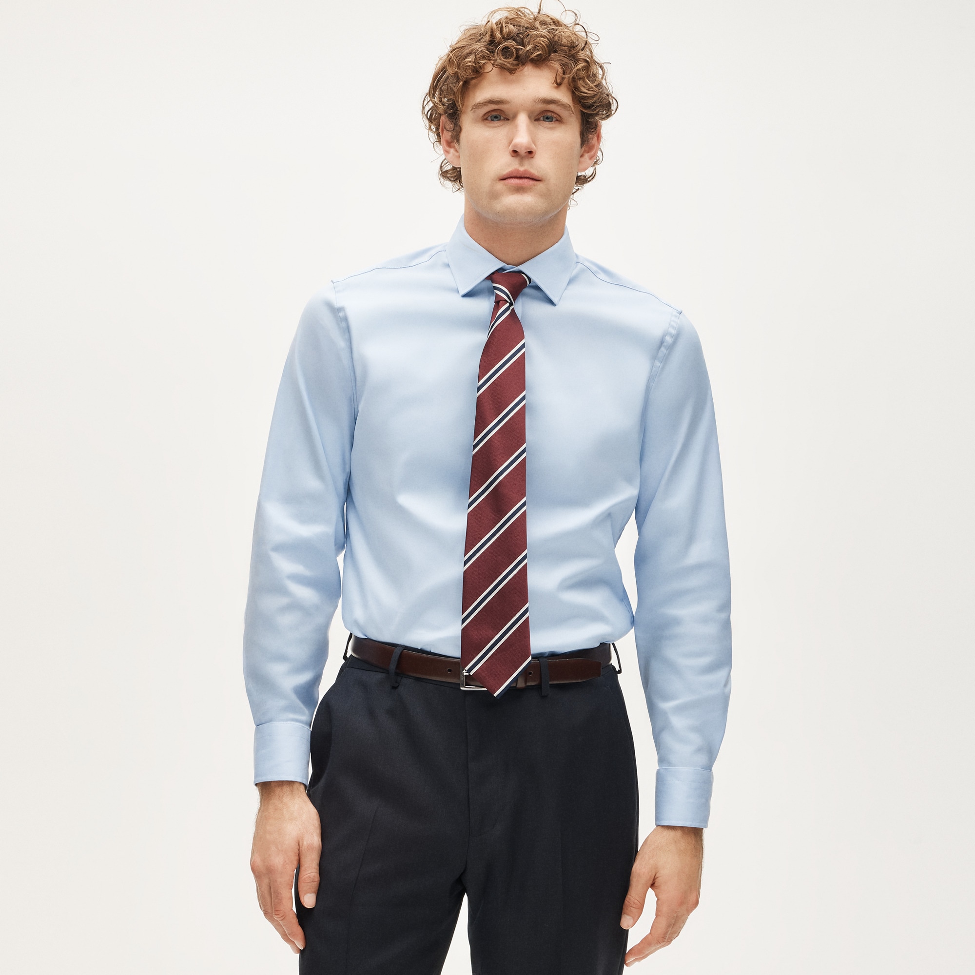 mens Bowery performance stretch dress shirt with spread collar