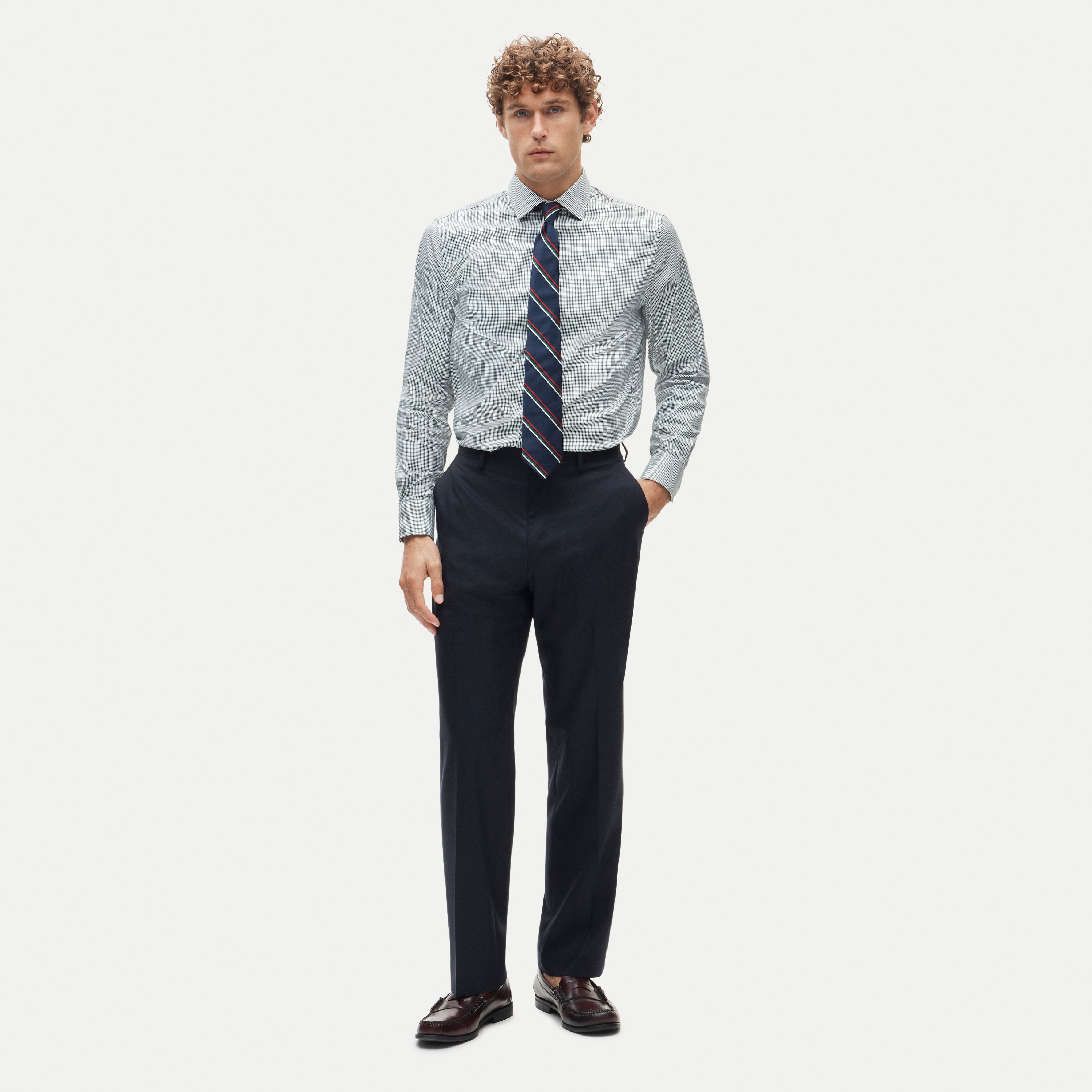 Bowery performance stretch dress shirt with spread collar