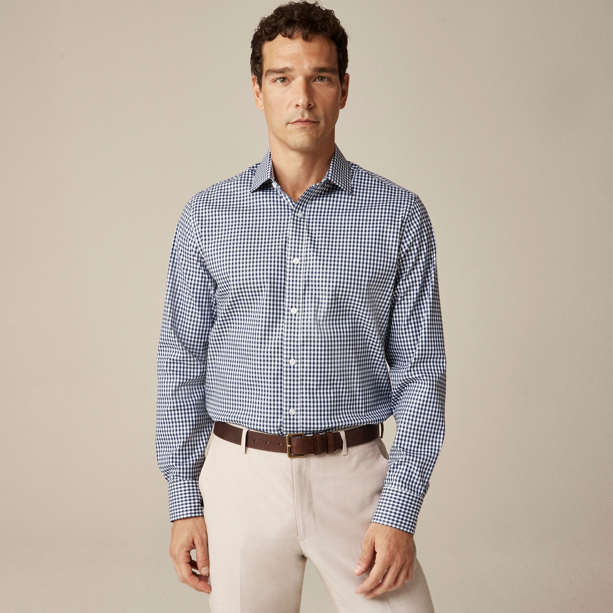 mens Bowery performance stretch dress shirt with spread collar