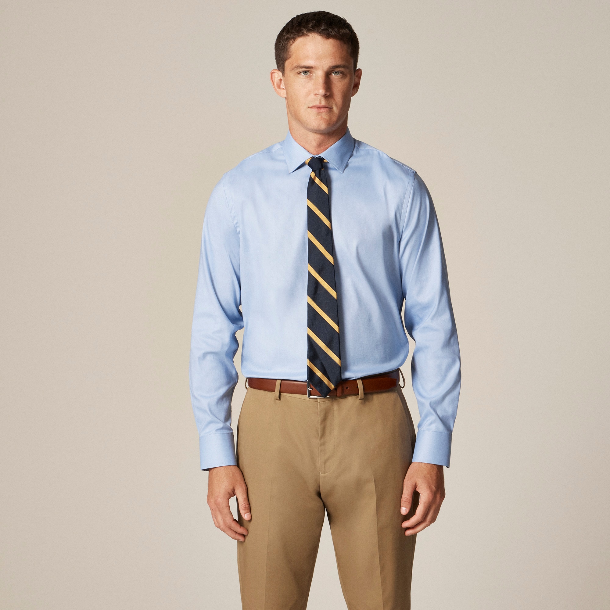 mens Bowery performance stretch dress shirt with spread collar