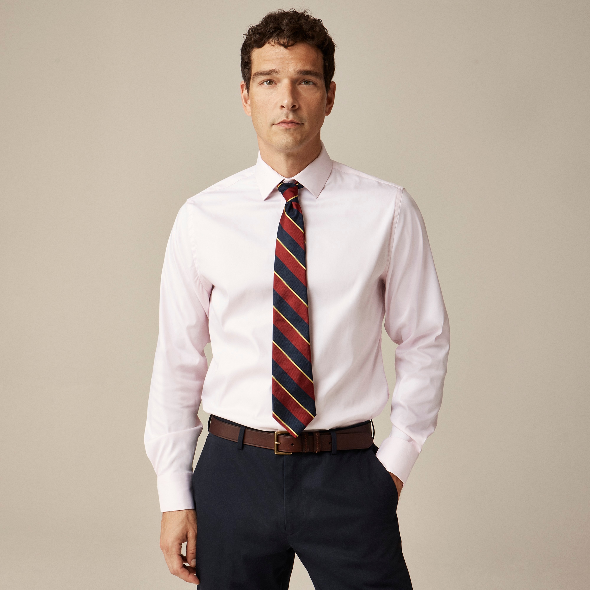 mens Bowery performance stretch dress shirt with spread collar