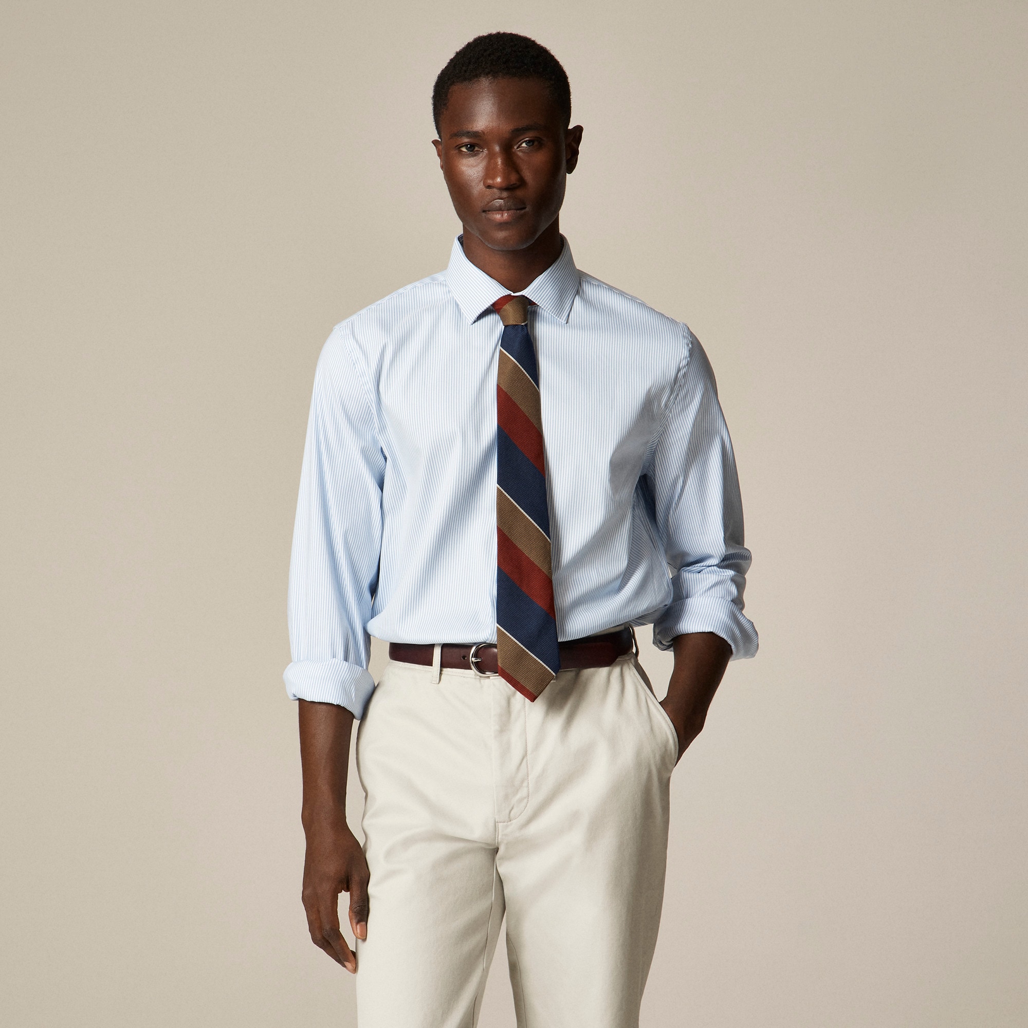  Bowery performance stretch dress shirt with spread collar