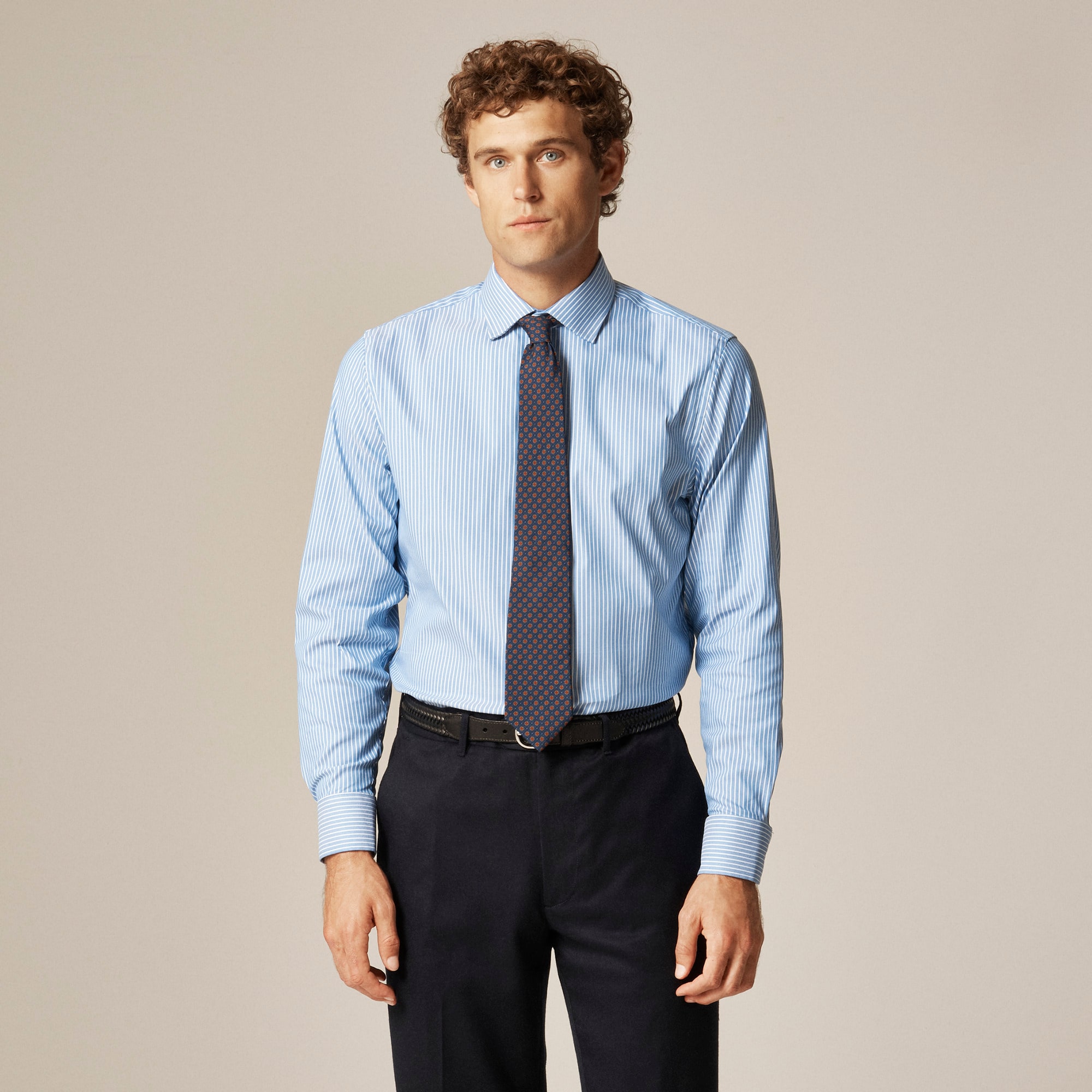 mens Bowery performance stretch dress shirt with spread collar