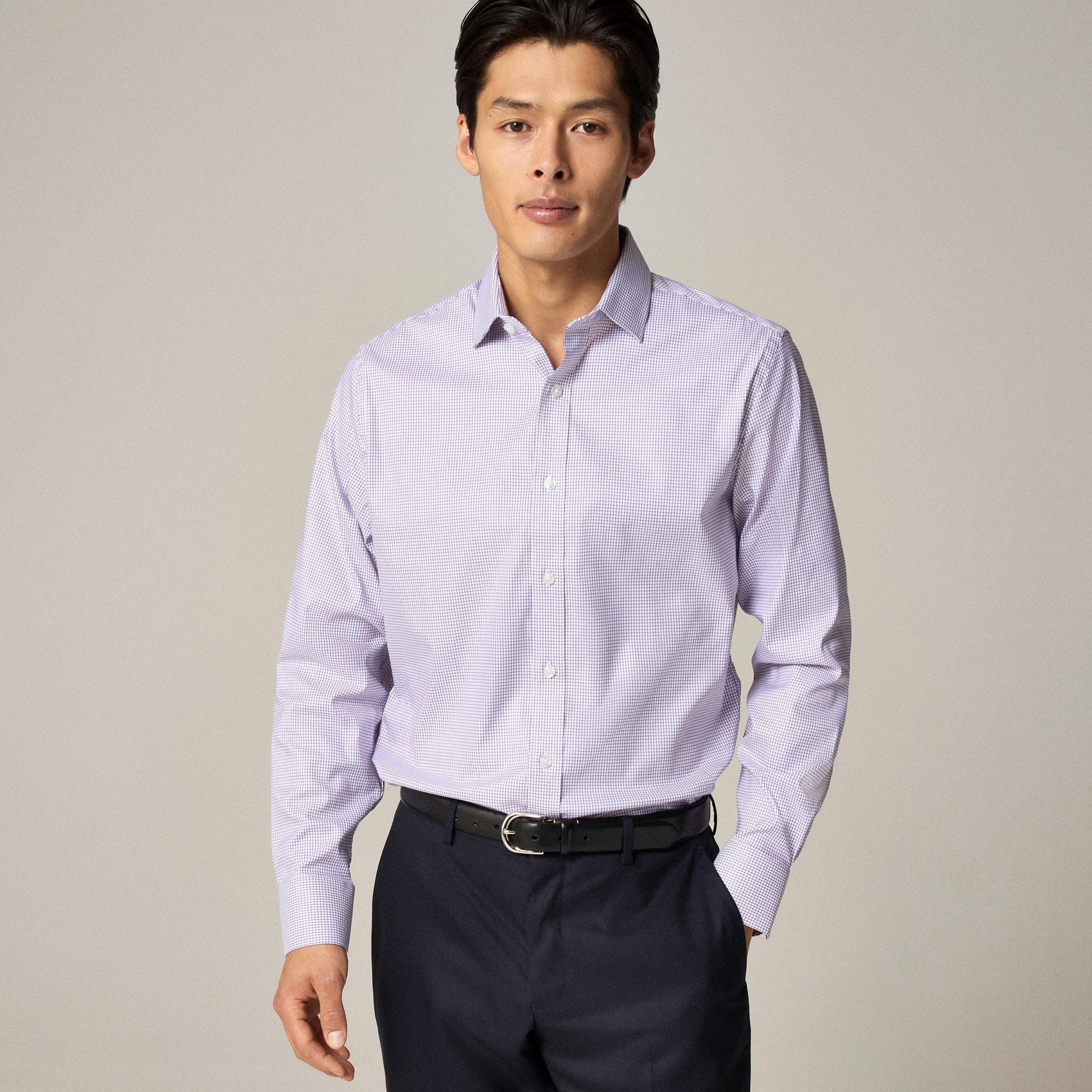 mens Bowery performance stretch dress shirt with spread collar