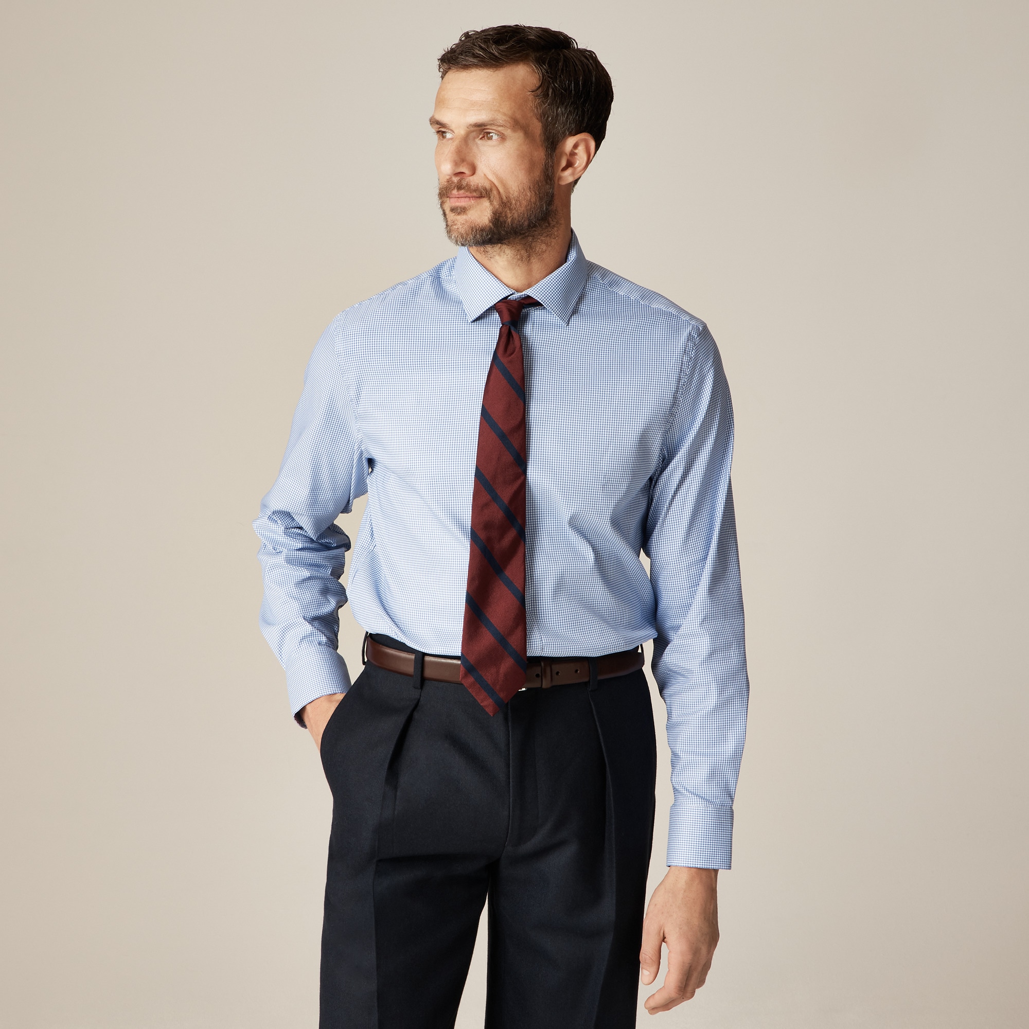 Bowery performance stretch dress shirt with spread collar