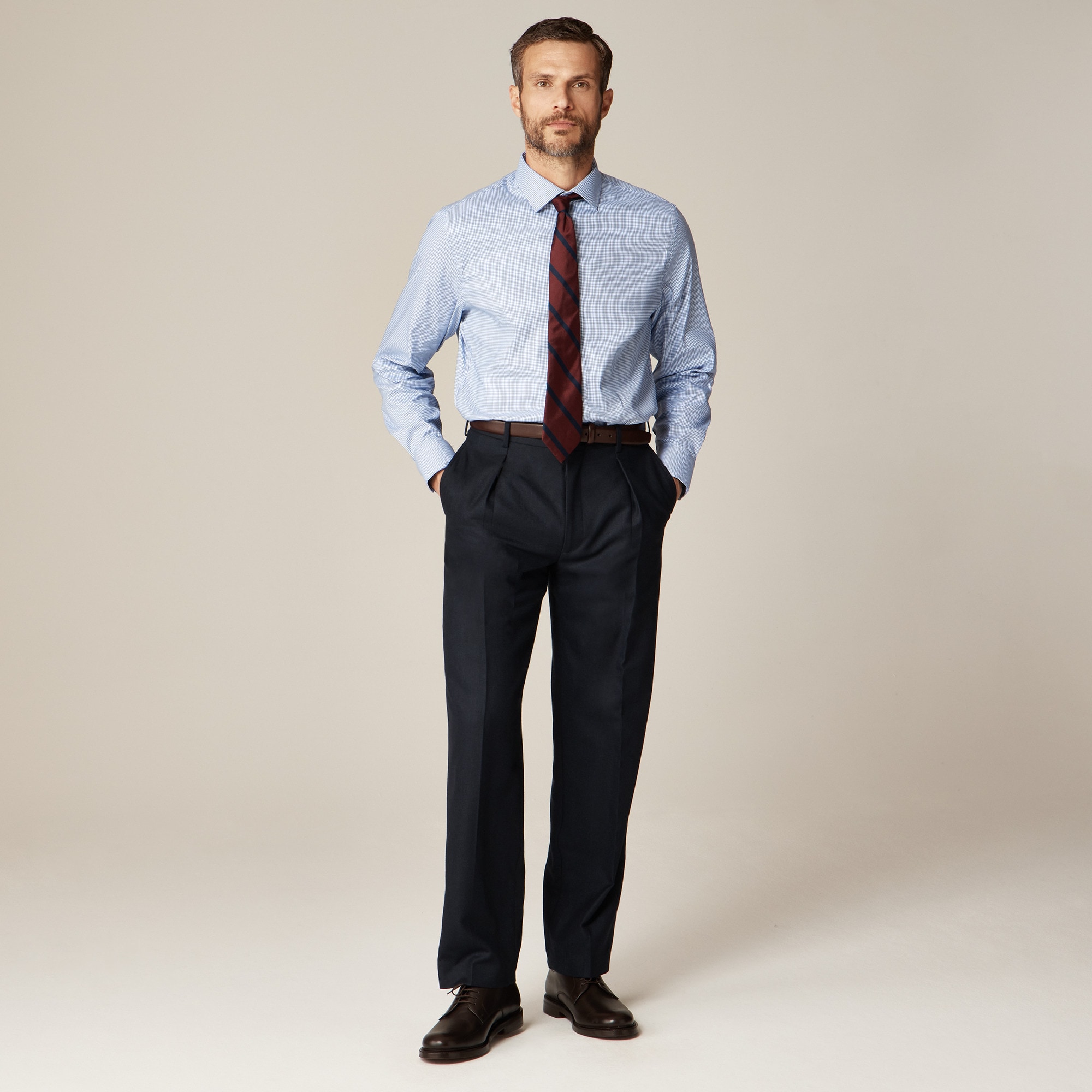 Bowery performance stretch dress shirt with spread collar