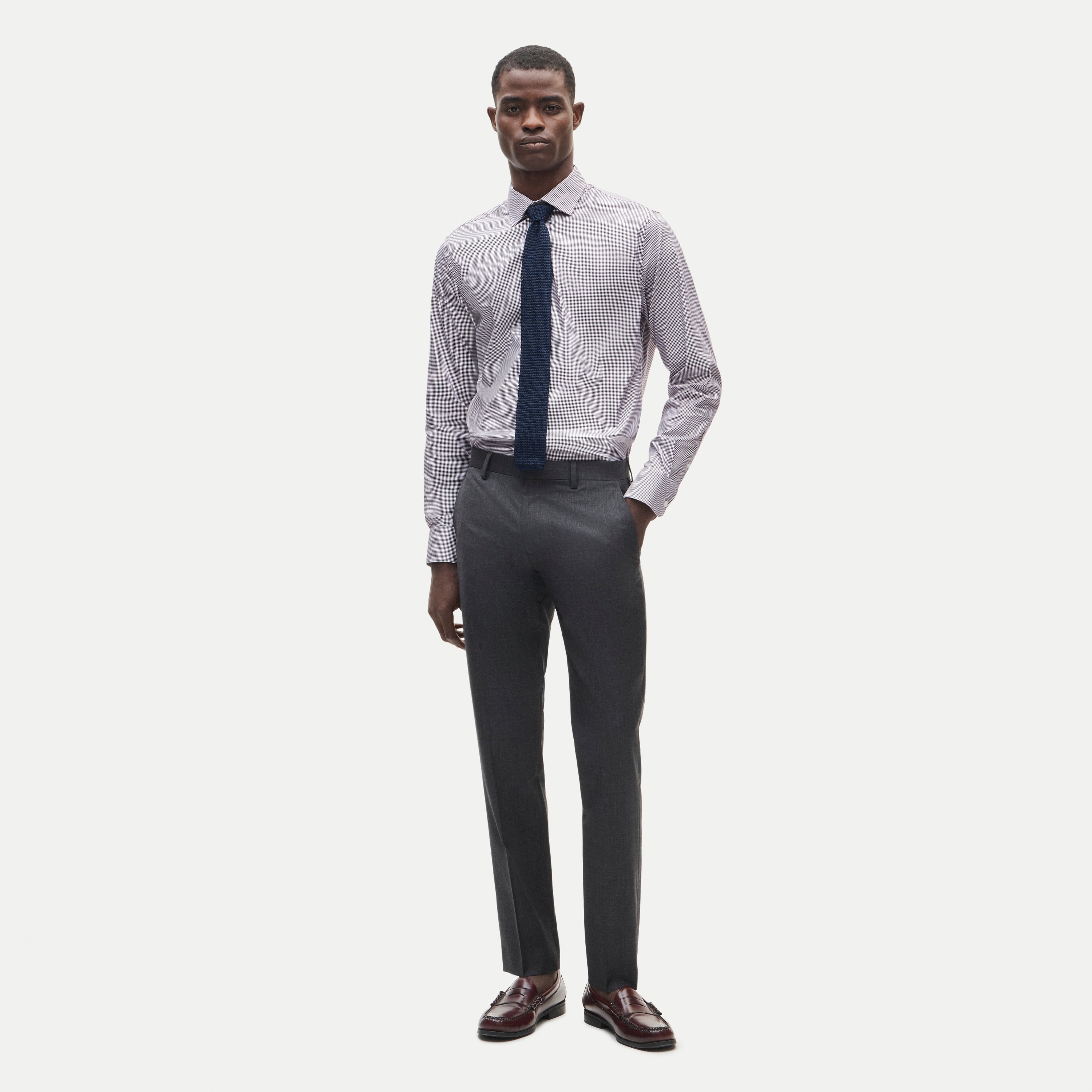 Bowery performance stretch dress shirt with spread collar