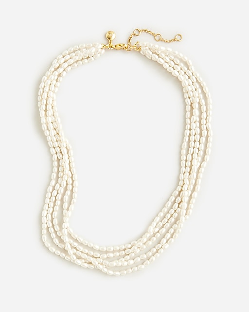 womens Layered pearl necklace