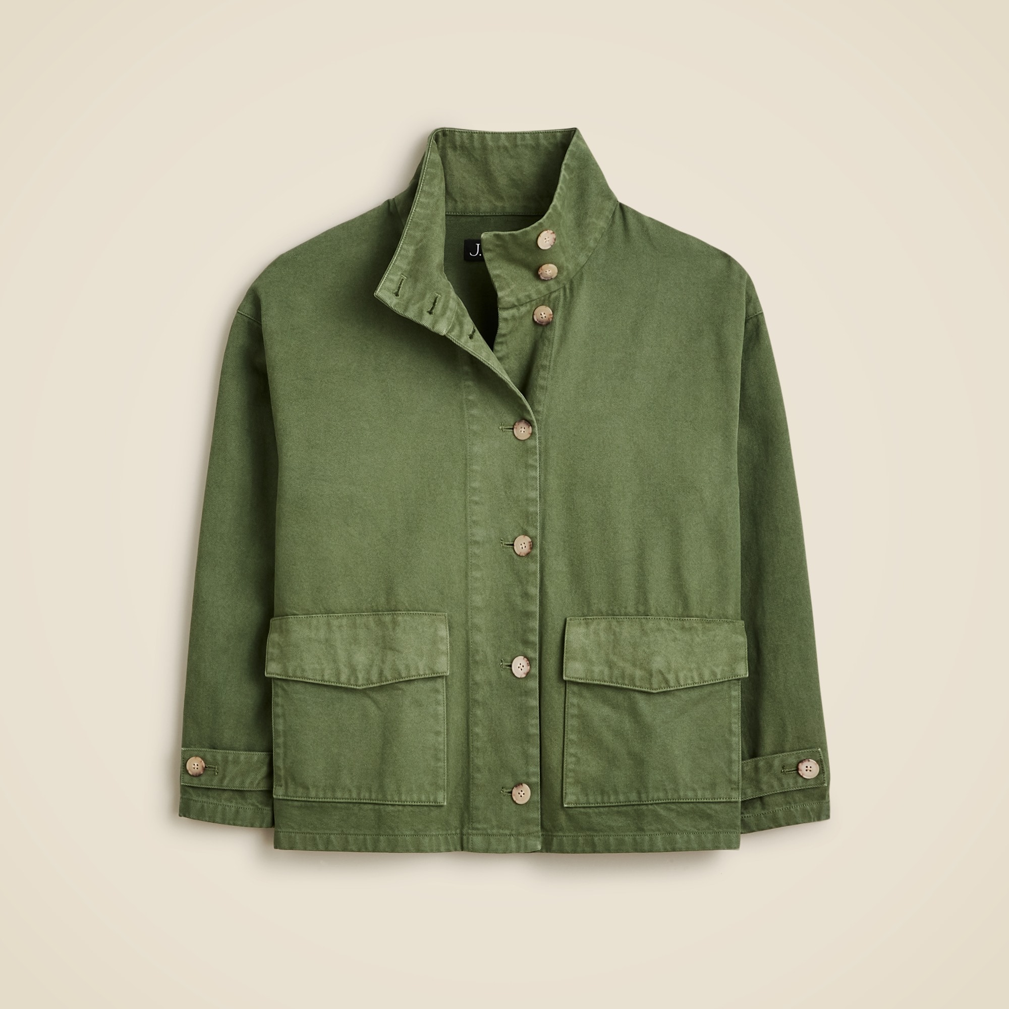 For Twill Field J.Crew: Jacket Funnelneck Drapey Women In