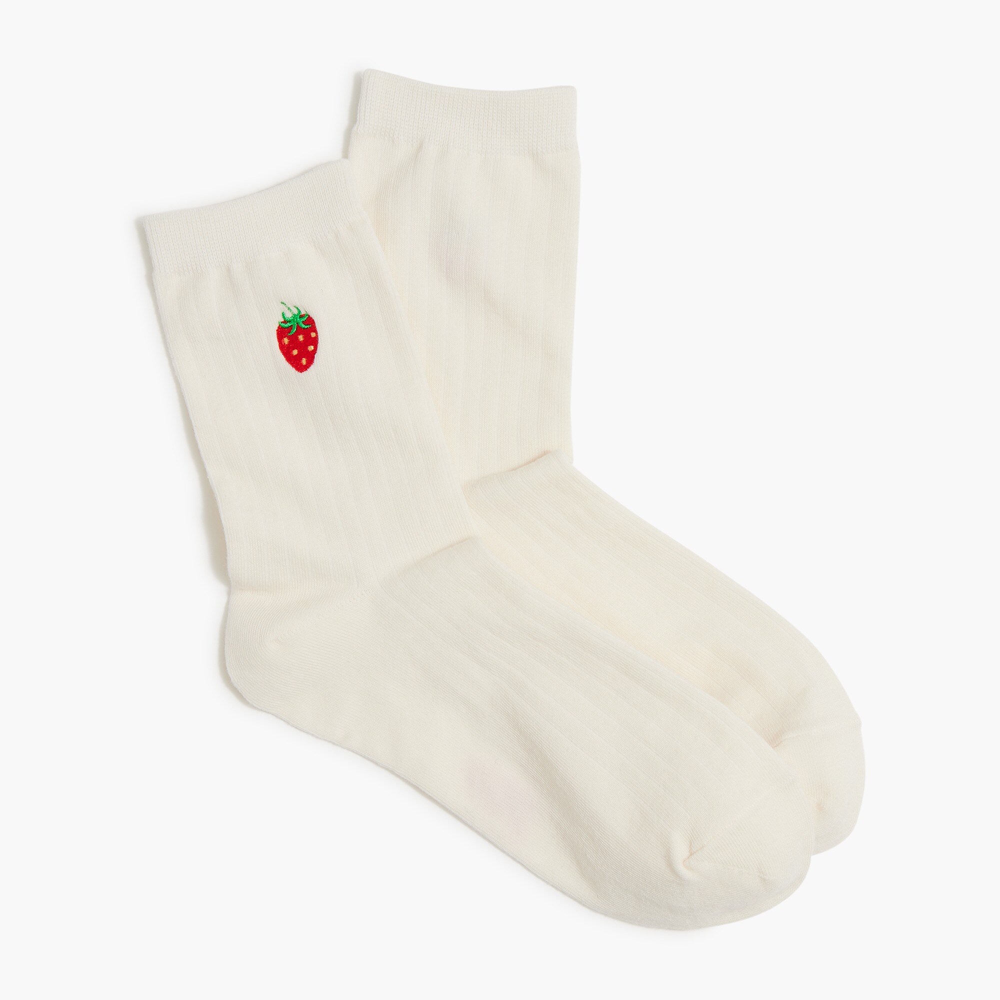  Embroidered strawberry socks