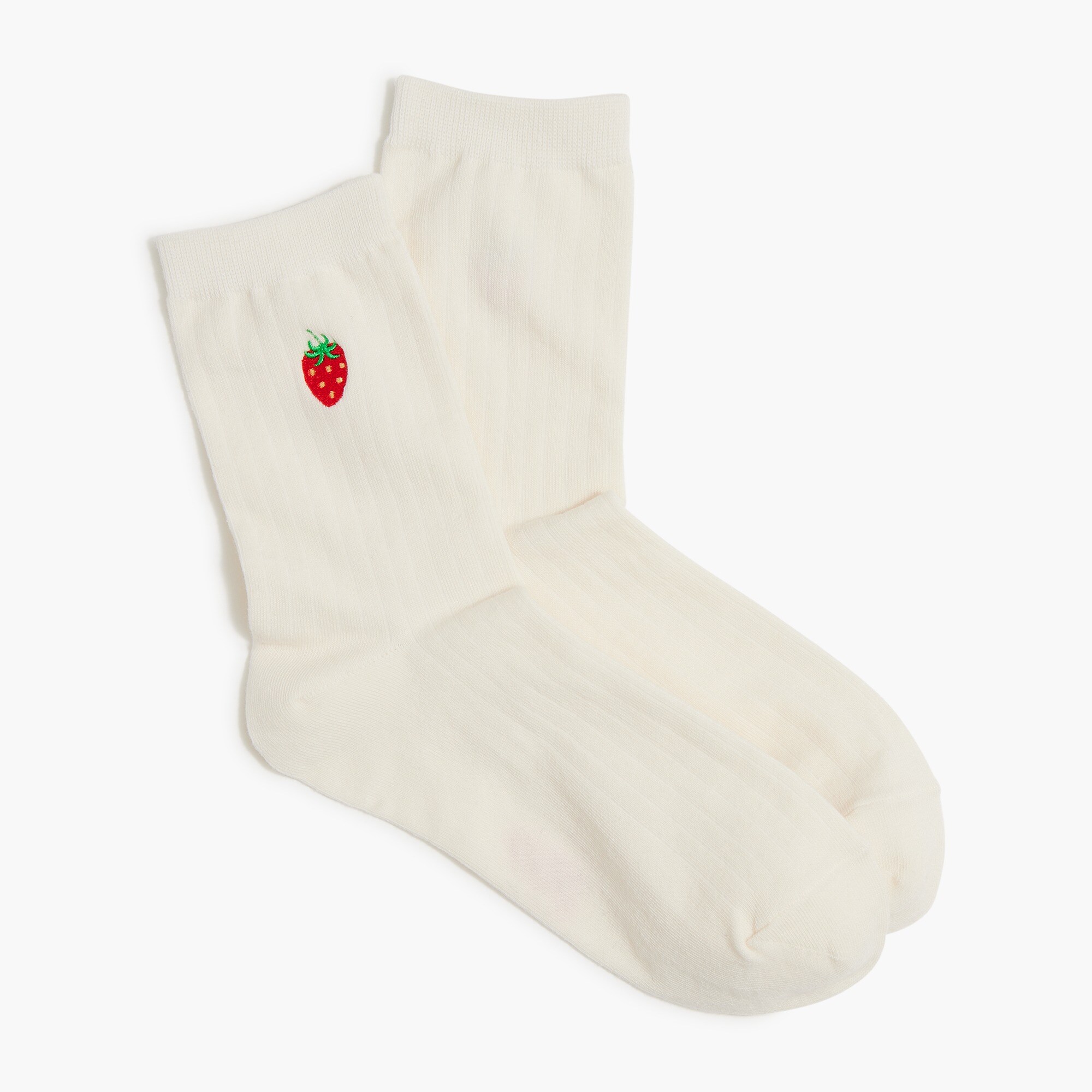 Embroidered strawberry socks