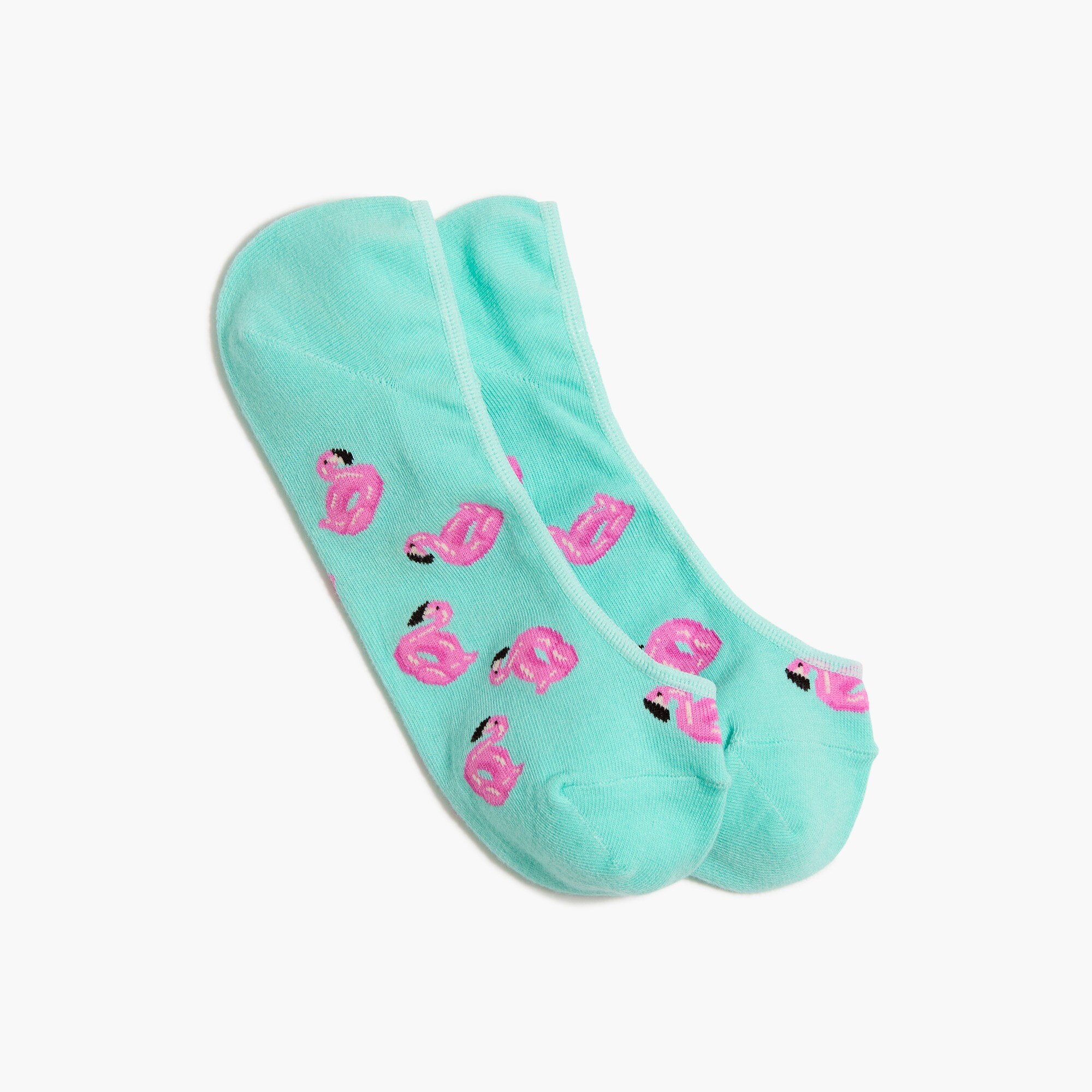 Flamingo pool floats no-show socks