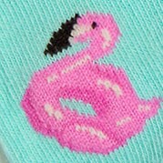 Flamingo pool floats no-show socks GENTLE AQUA factory: flamingo pool floats no-show socks for women