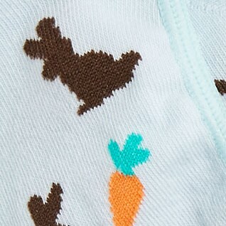 Chocolate bunnies no-show socks SUNFADED BLUE factory: chocolate bunnies no-show socks for women