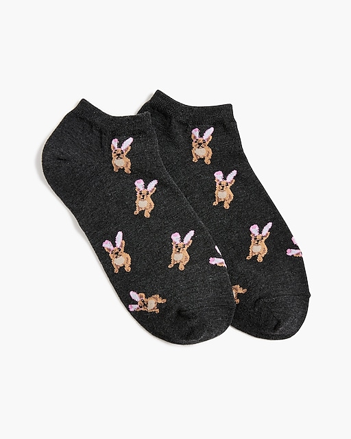  Dog with bunny ears ankle socks
