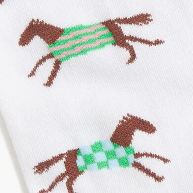 Horse trouser socks WHITE factory: horse trouser socks for women