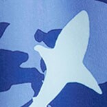 Boys' shark swim trunk BRIGHT BALTIC SOFT AQUA