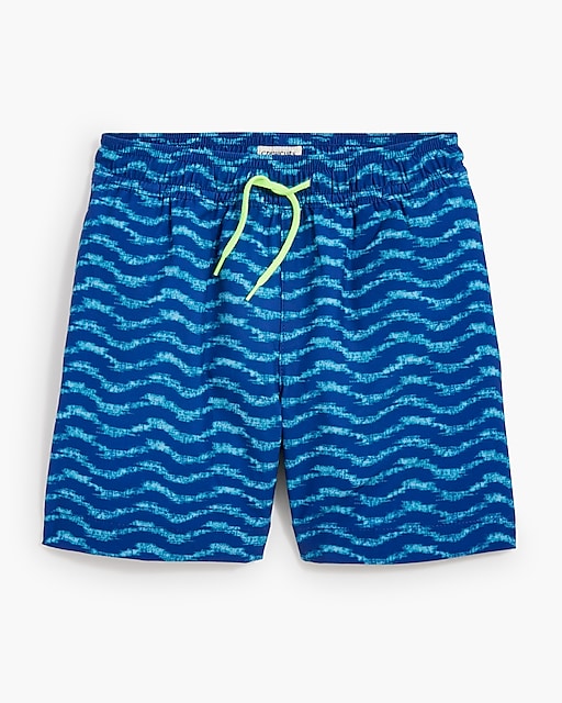  Boys' wave-print swim trunk