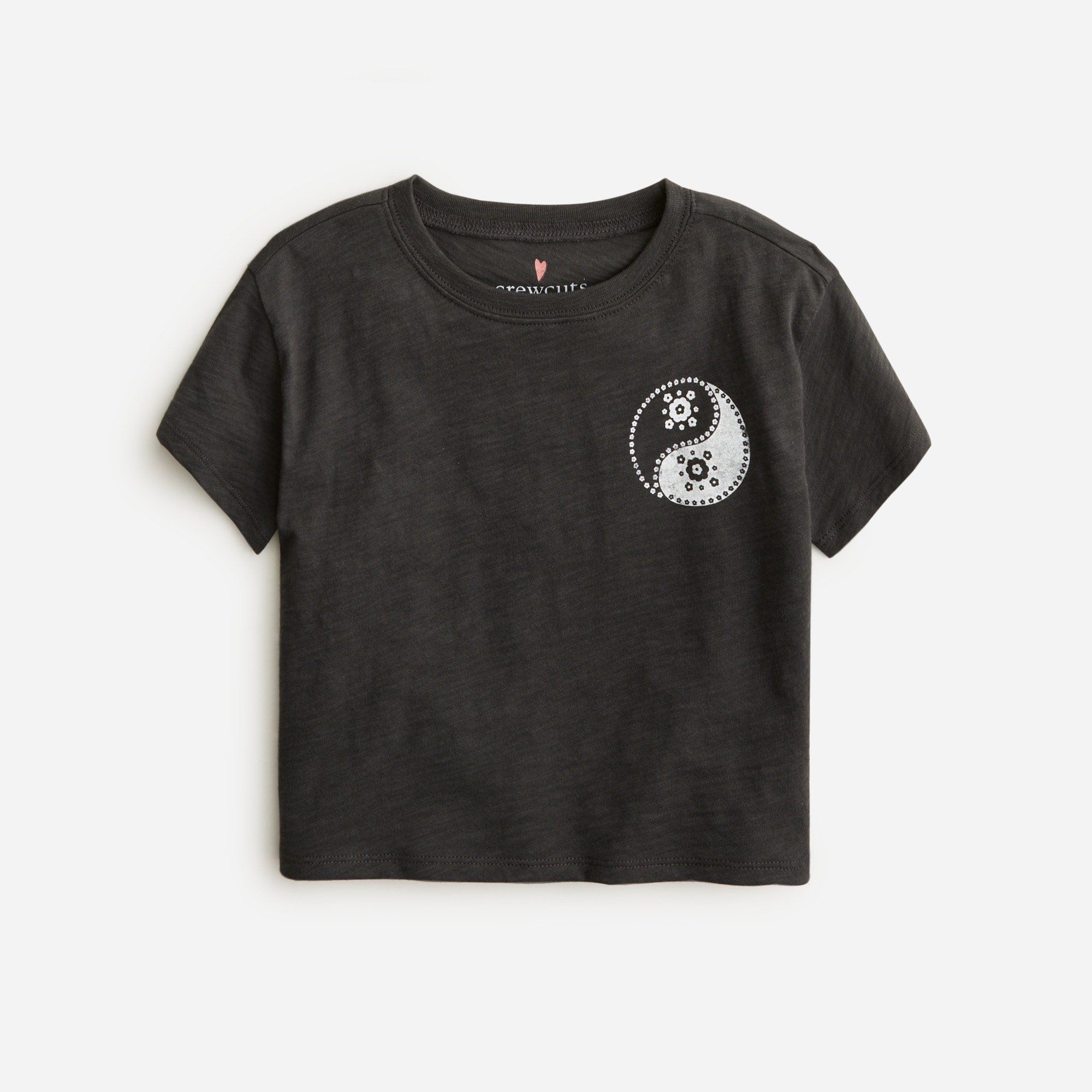  Girls' cropped yin-yang graphic T-shirt