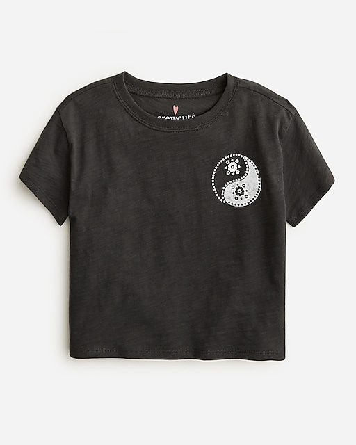 girls Girls' cropped yin-yang graphic T-shirt