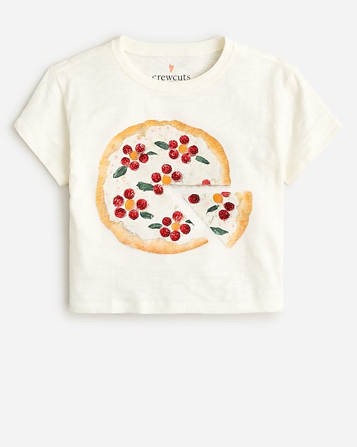 girls Girls' cropped pizza graphic T-shirt with sequins
