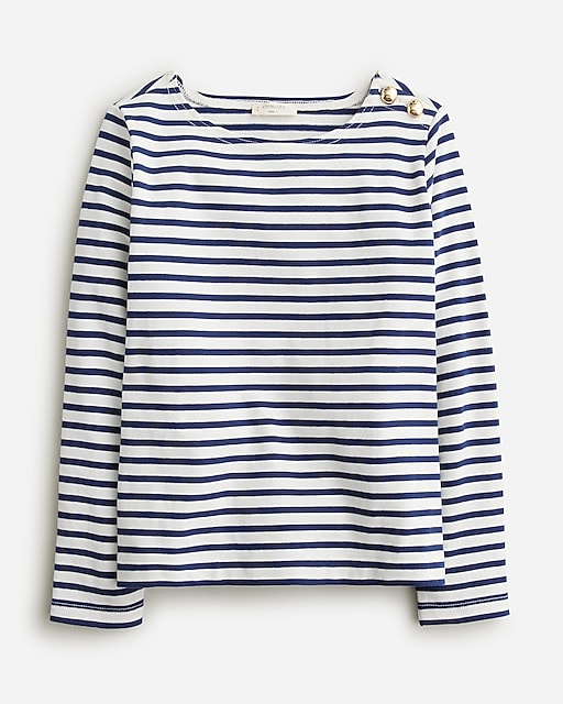  Girls' boatneck T-shirt in stripe