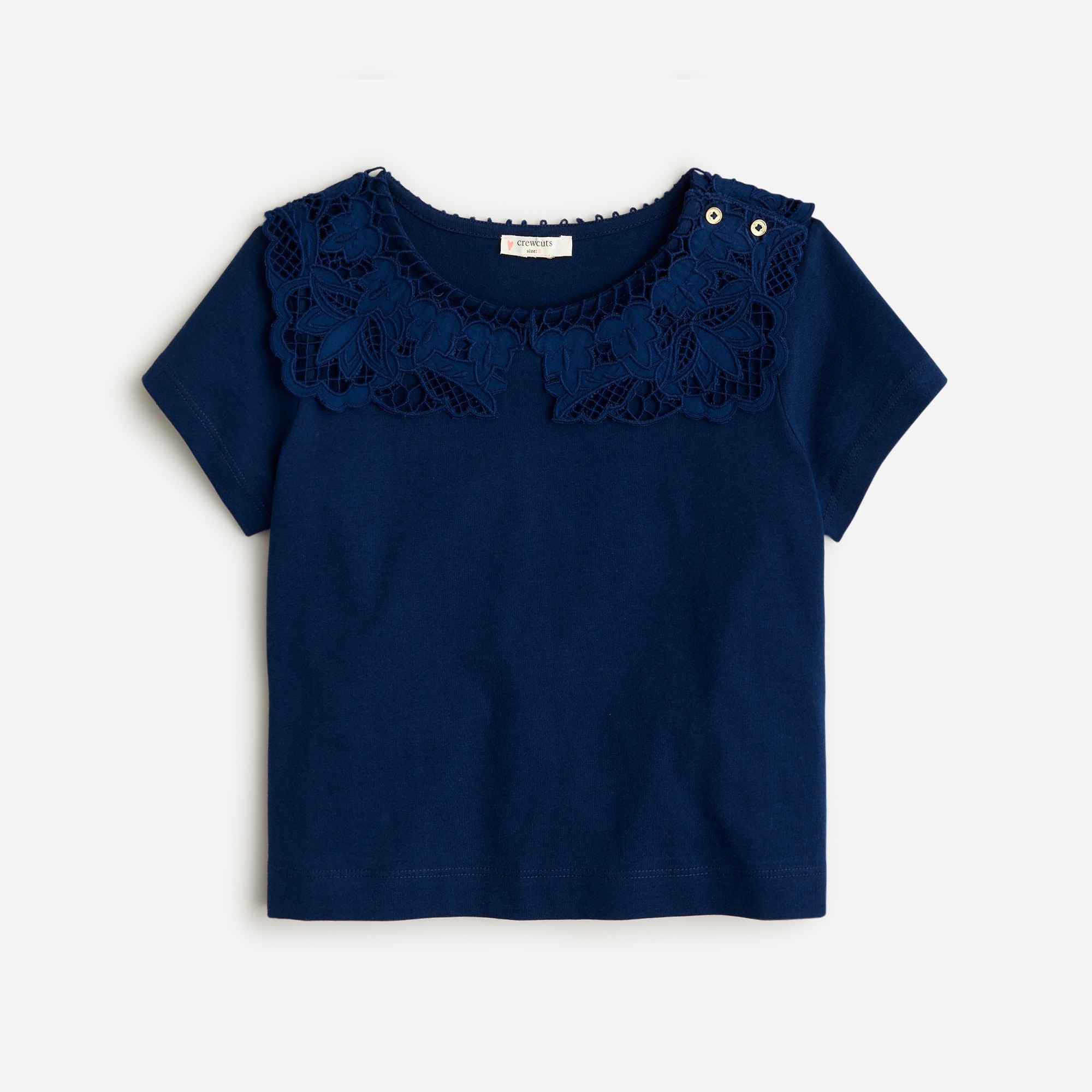  Girls' lace-collar T-shirt