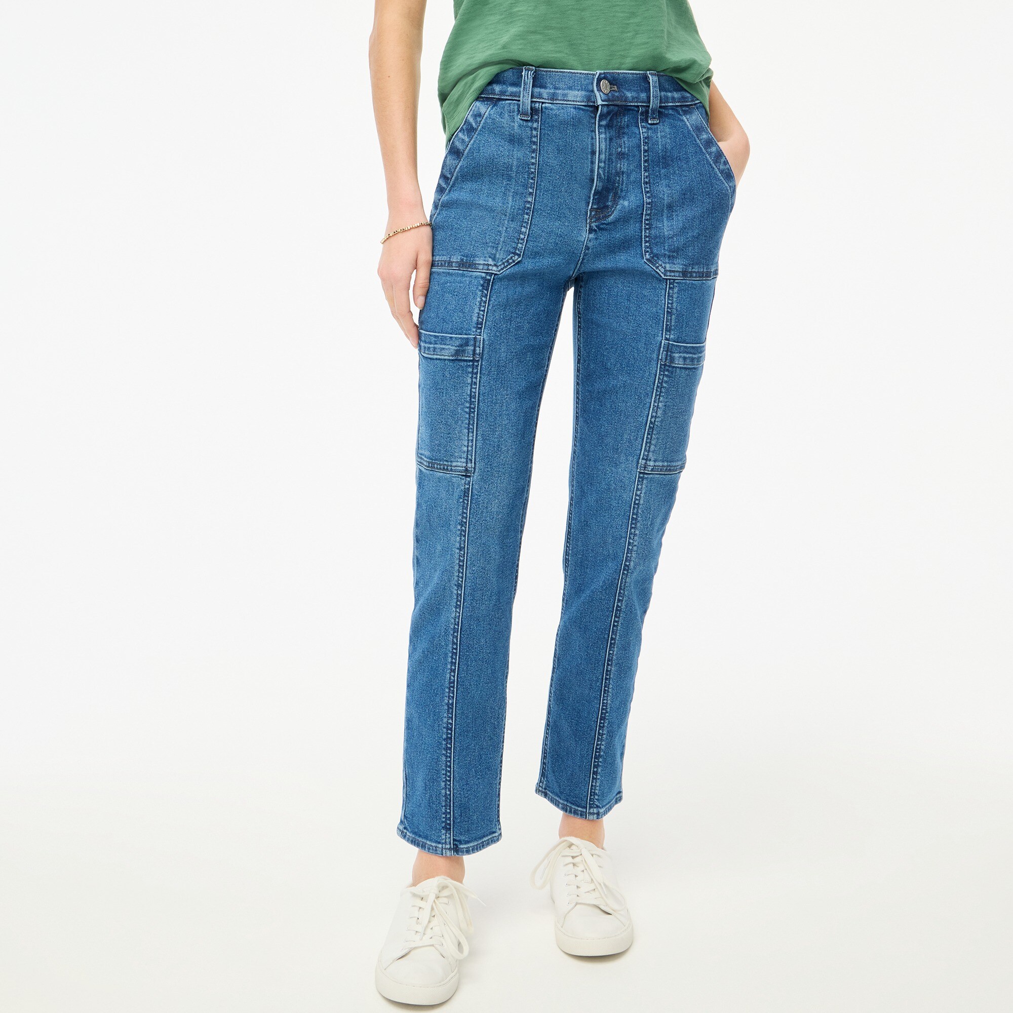 womens Premium Edition straight-leg cargo jean