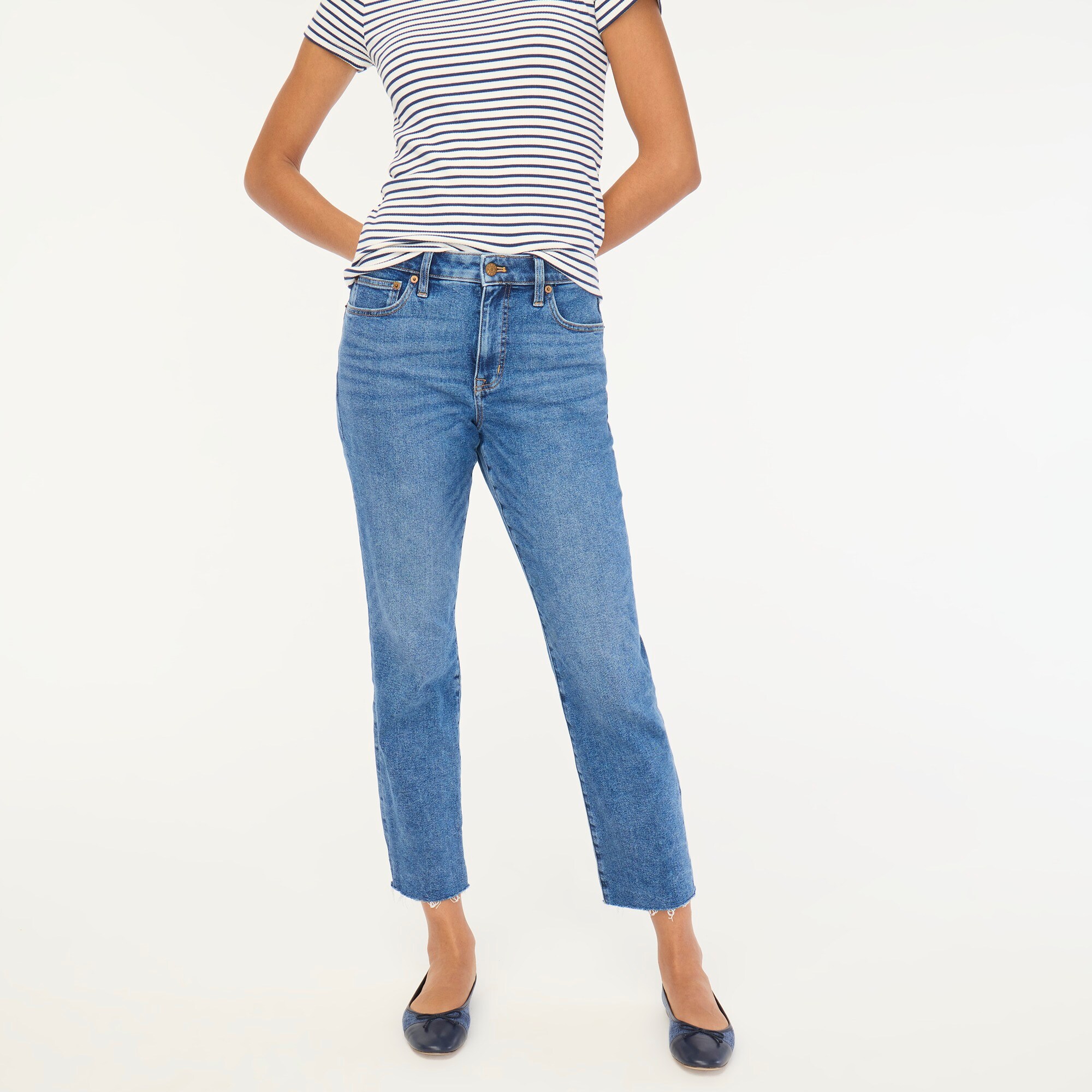 womens Petite curvy essential straight jean in all-day stretch