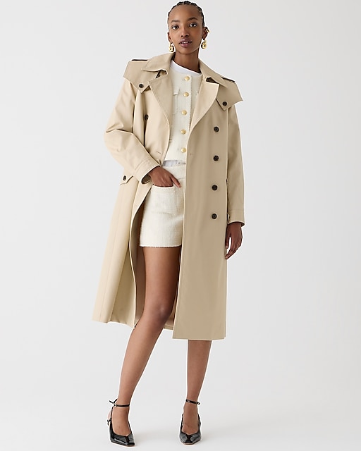 womens Petite double-breasted trench coat